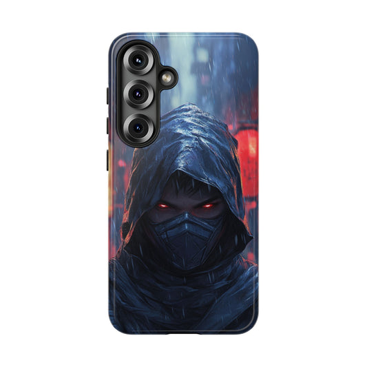 Cyberpunk Ninja Red Eyes Rain - Tough Samsung Galaxy Case