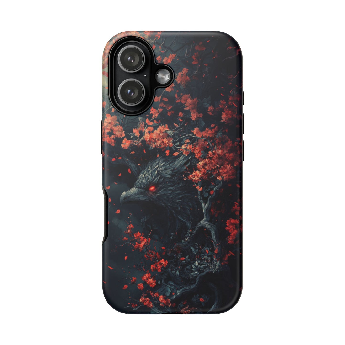 Crimson Raven Bloom – Tough iPhone Case