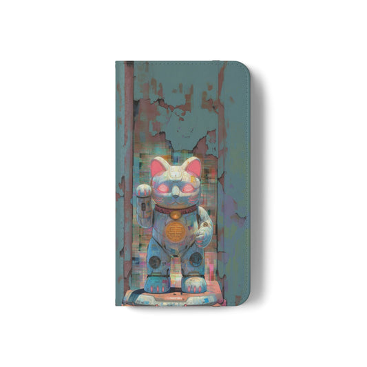 Cyber Lucky Cat - Wallet Flip Case