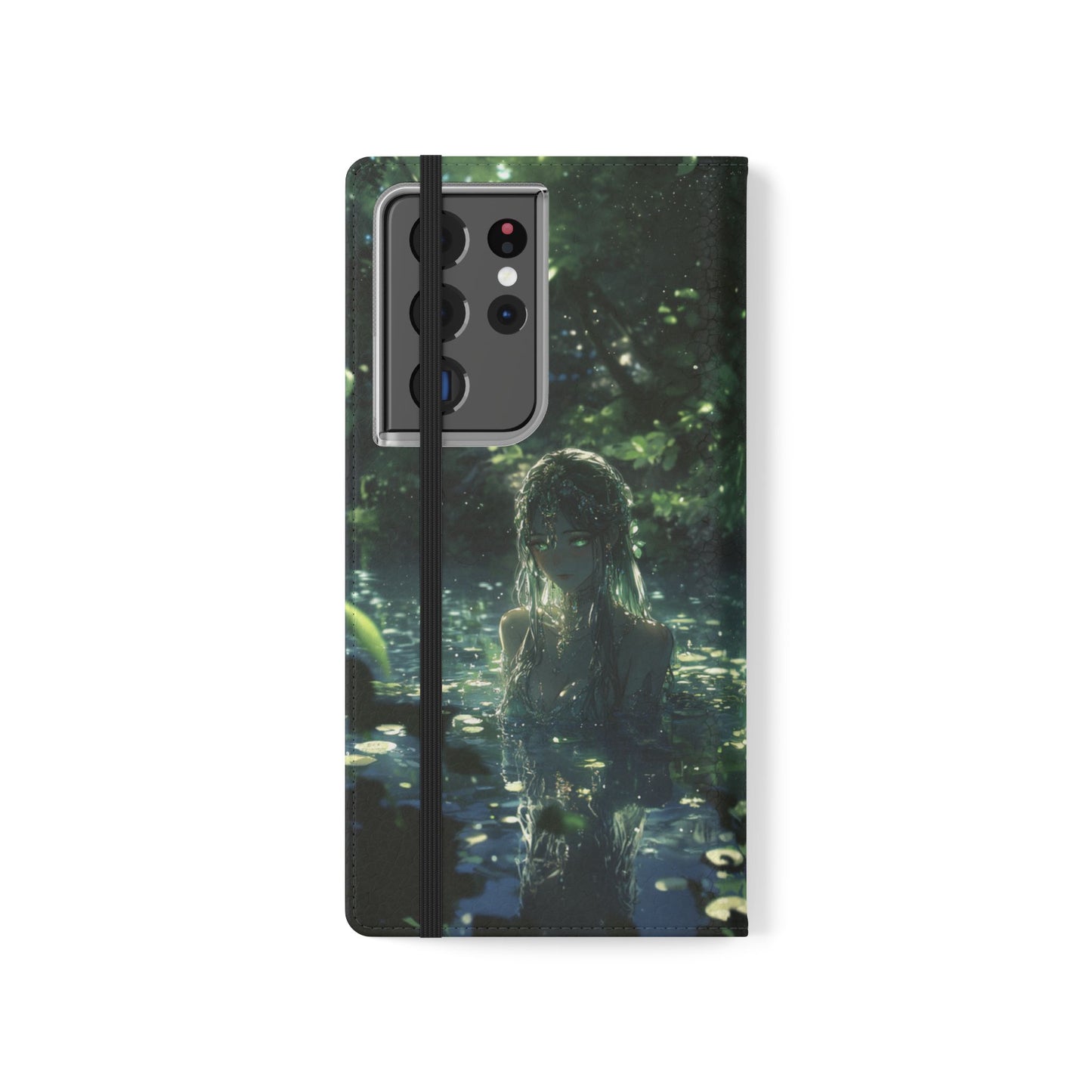 Forest Water Nymph Green Eyes Pond - Wallet Flip Case