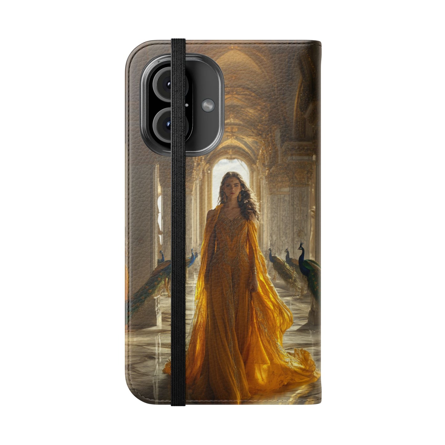 Hera Golden Palace Peacock Goddess - Wallet Flip Case