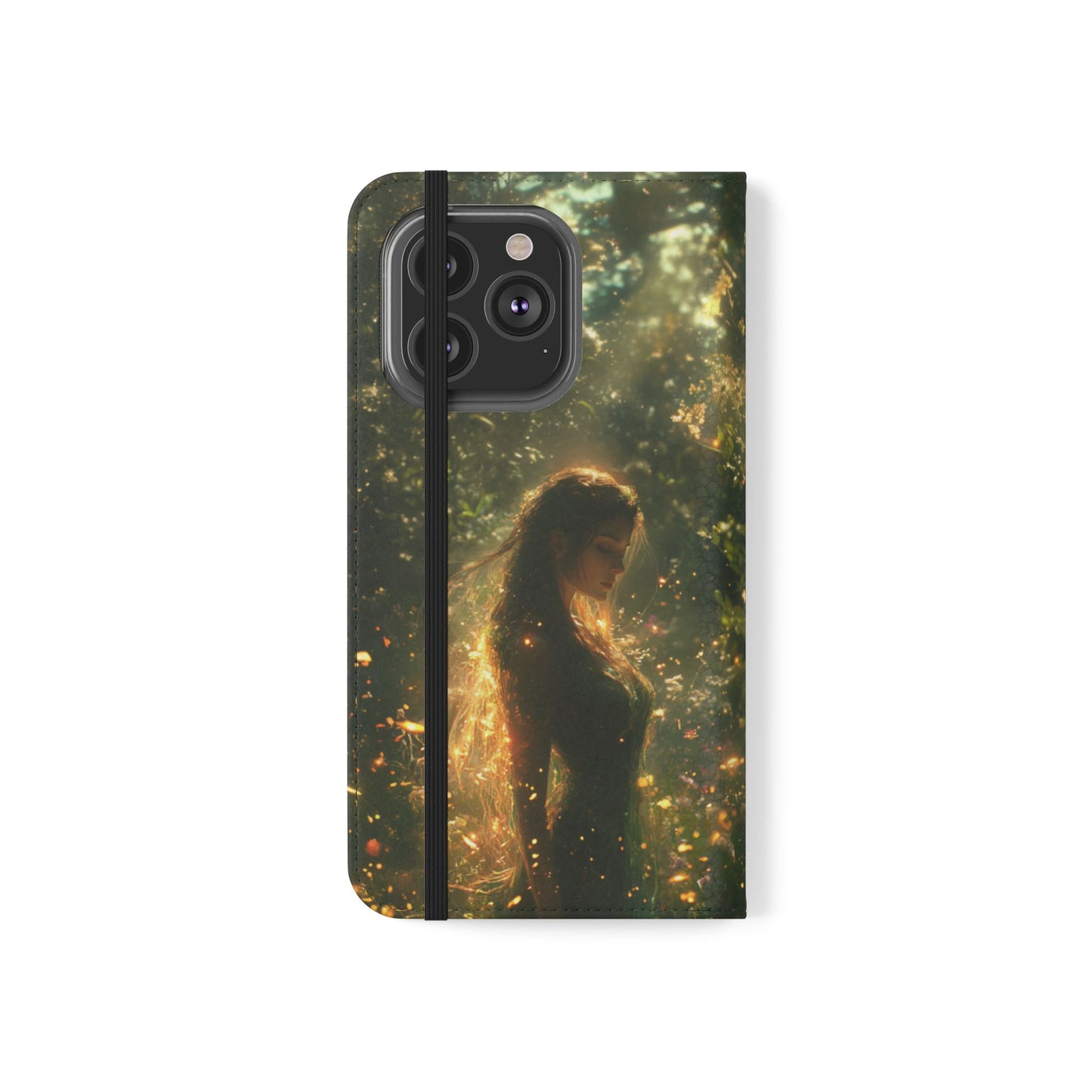 Forest Goddess Golden Light Meadow - Wallet Flip Case