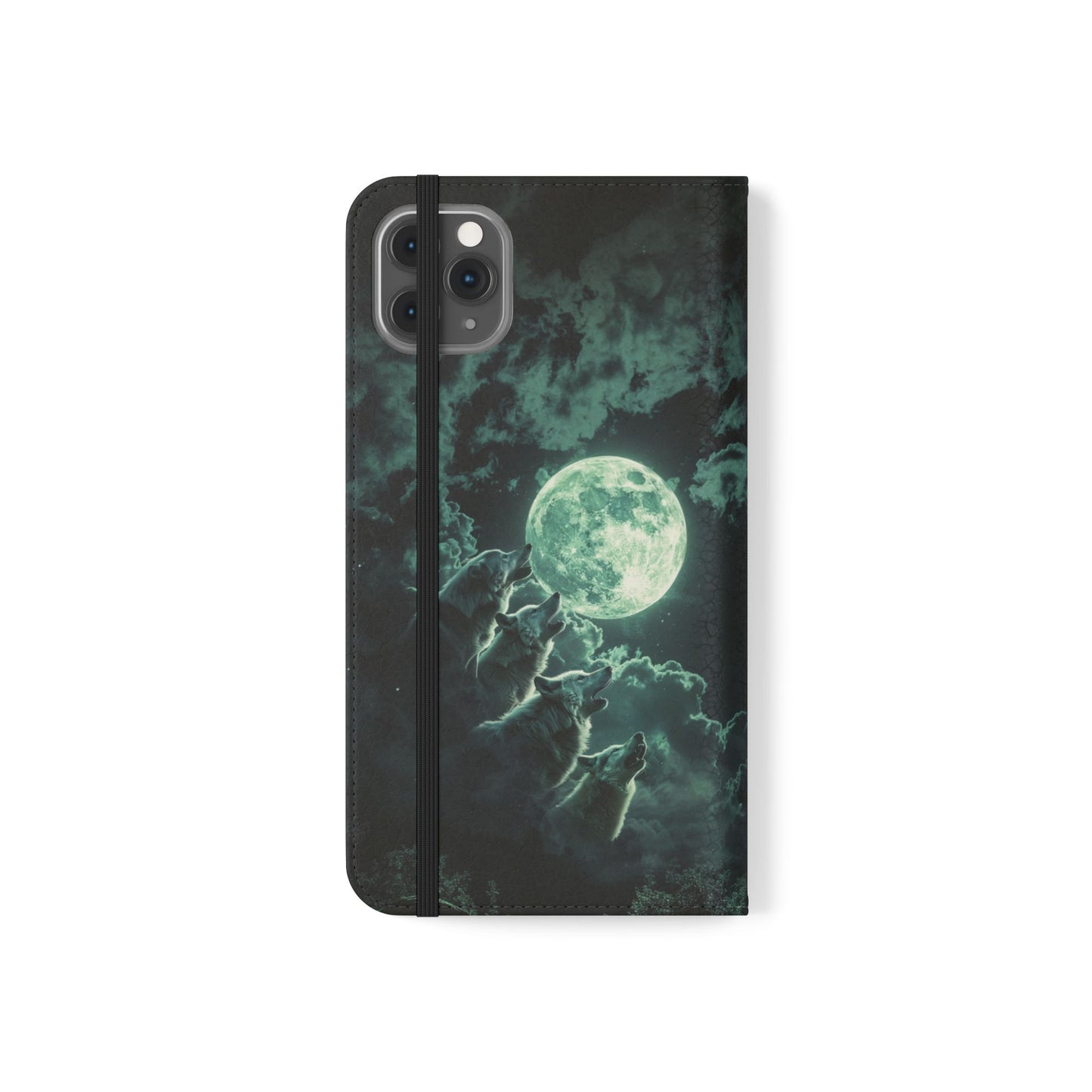 Moonlit Wolf Chorus - Wallet Flip Case