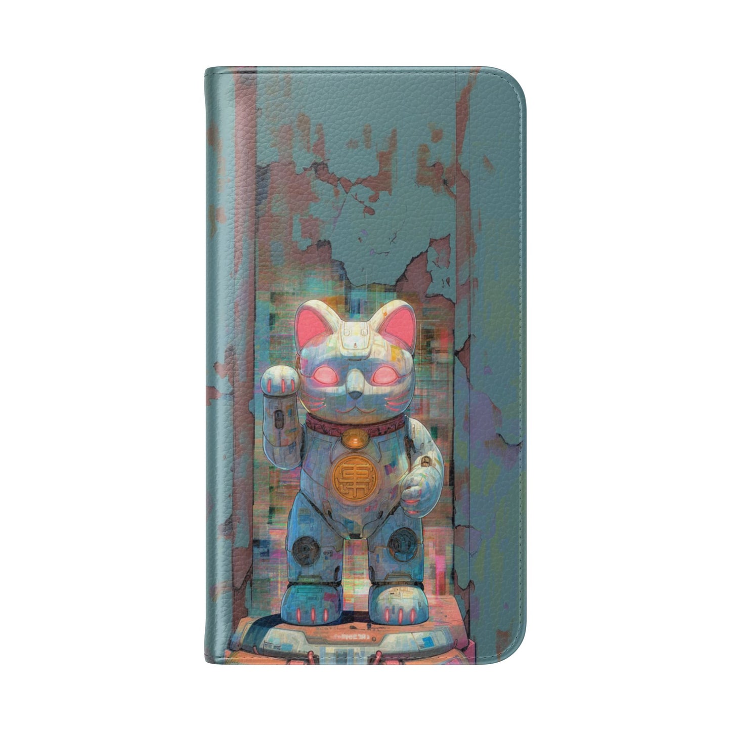 Cyber Lucky Cat - Wallet Flip Case