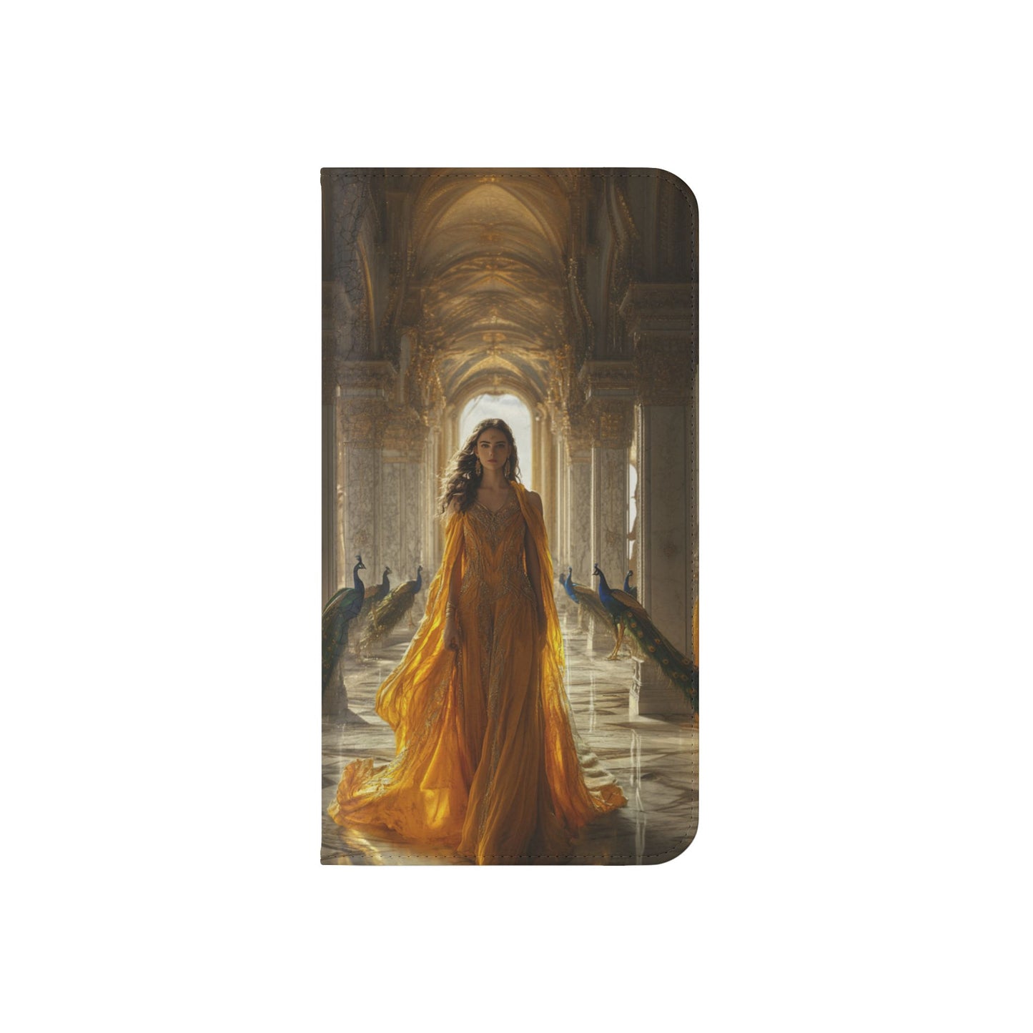 Hera Golden Palace Peacock Goddess - Wallet Flip Case
