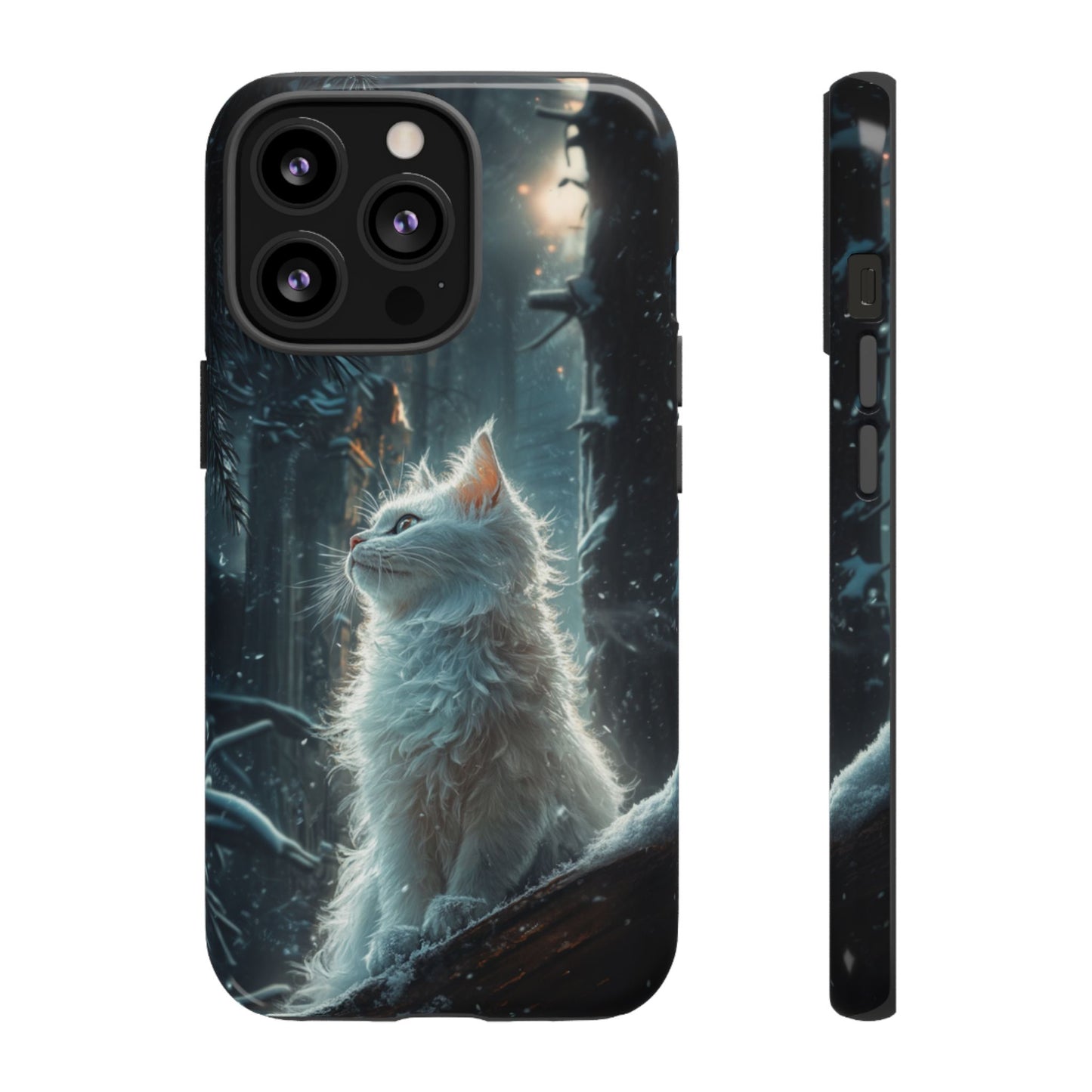 Winter Enchantment White Cat Phone Case - iPhone, Google Pixel, Samsung Galaxy