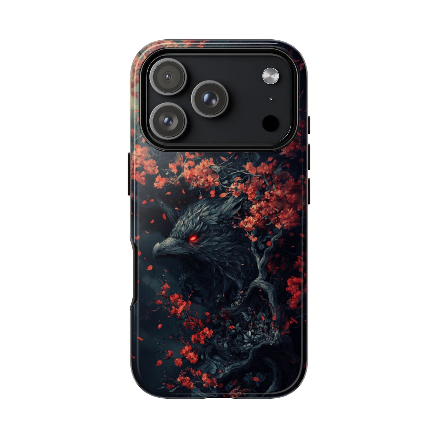 Crimson Raven Bloom – Tough iPhone Case