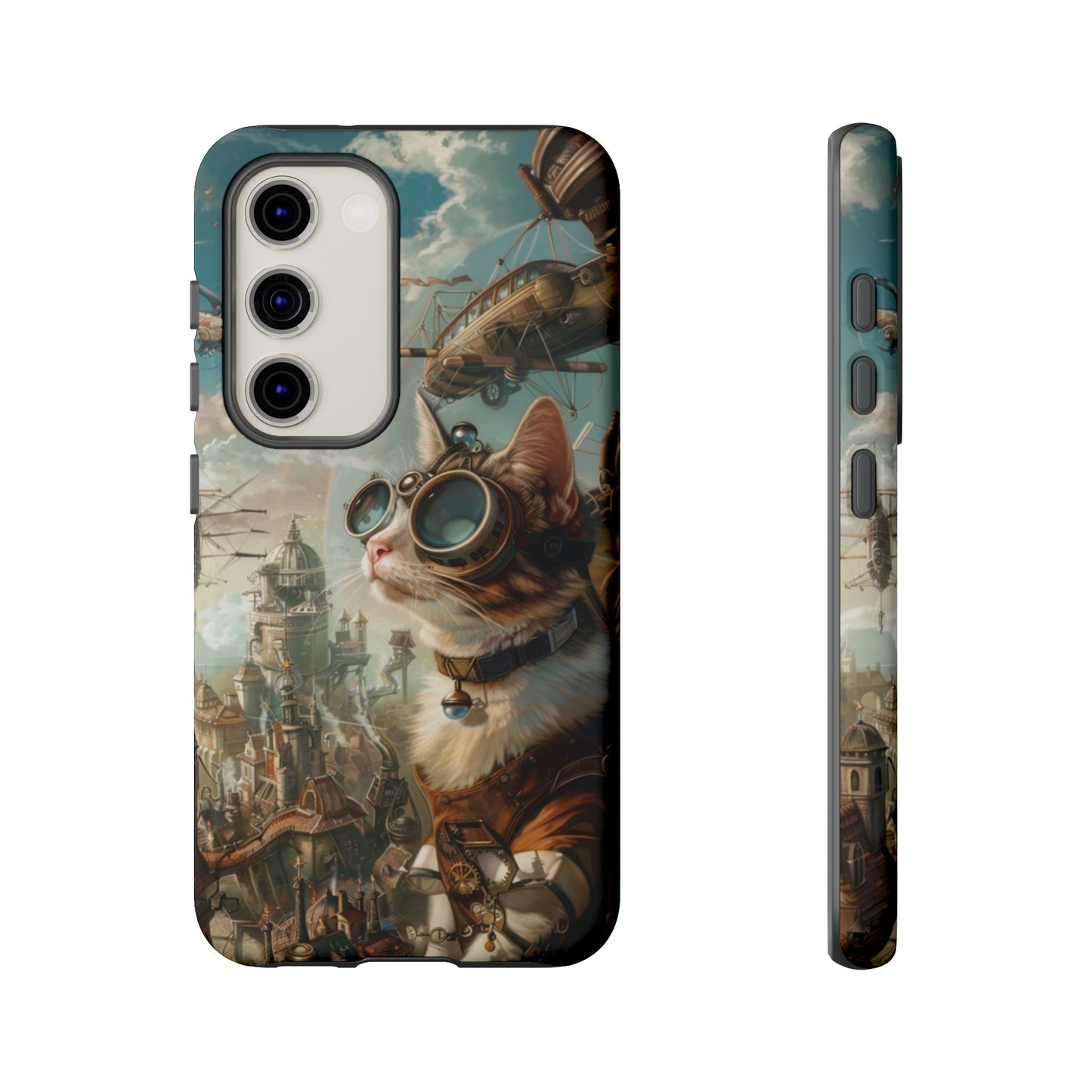 Steampunk Cat Adventurer - iPhone, Google Pixel, Samsung Galaxy