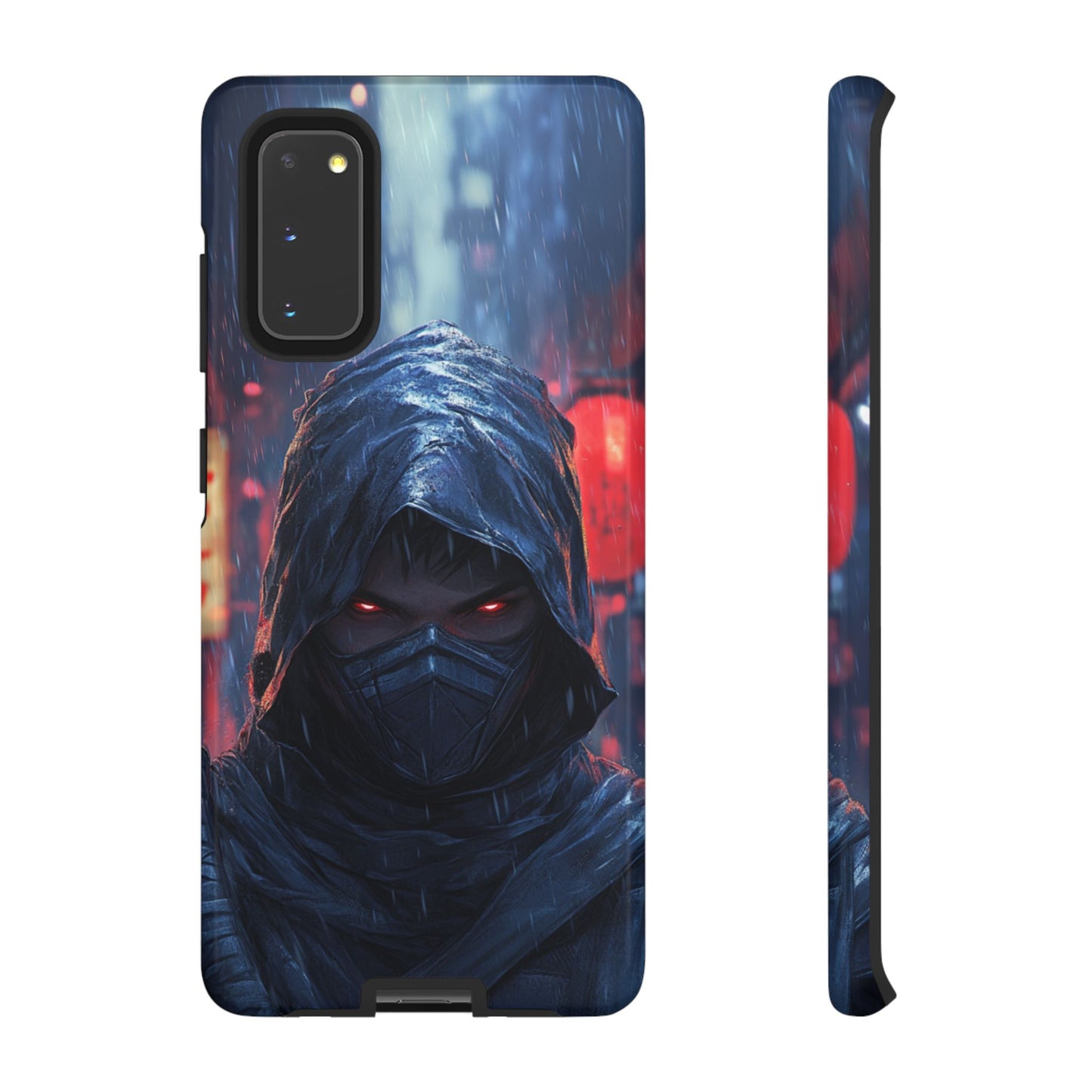 Cyberpunk Ninja Red Eyes Rain - Tough Samsung Galaxy Case