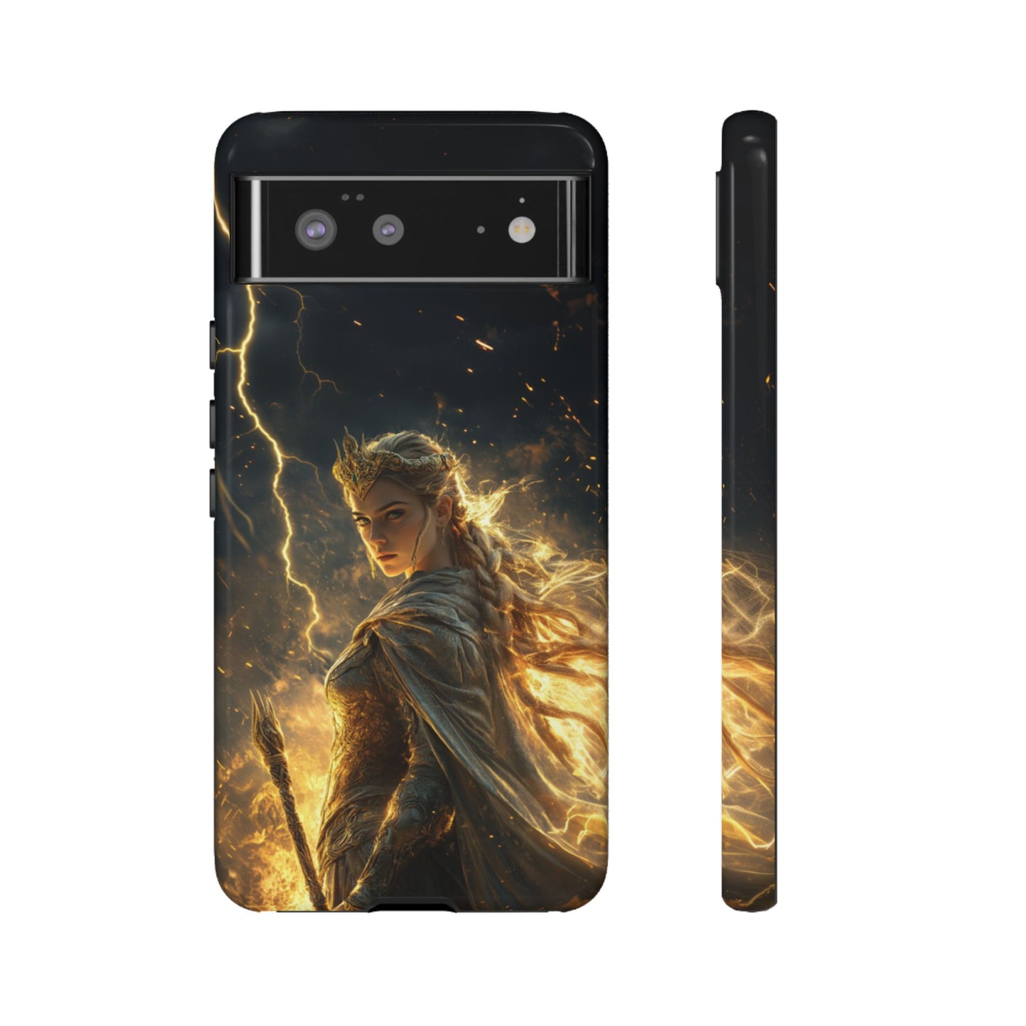 Elf Queen Golden Lightning Storm Crown - Tough Google Pixel Case