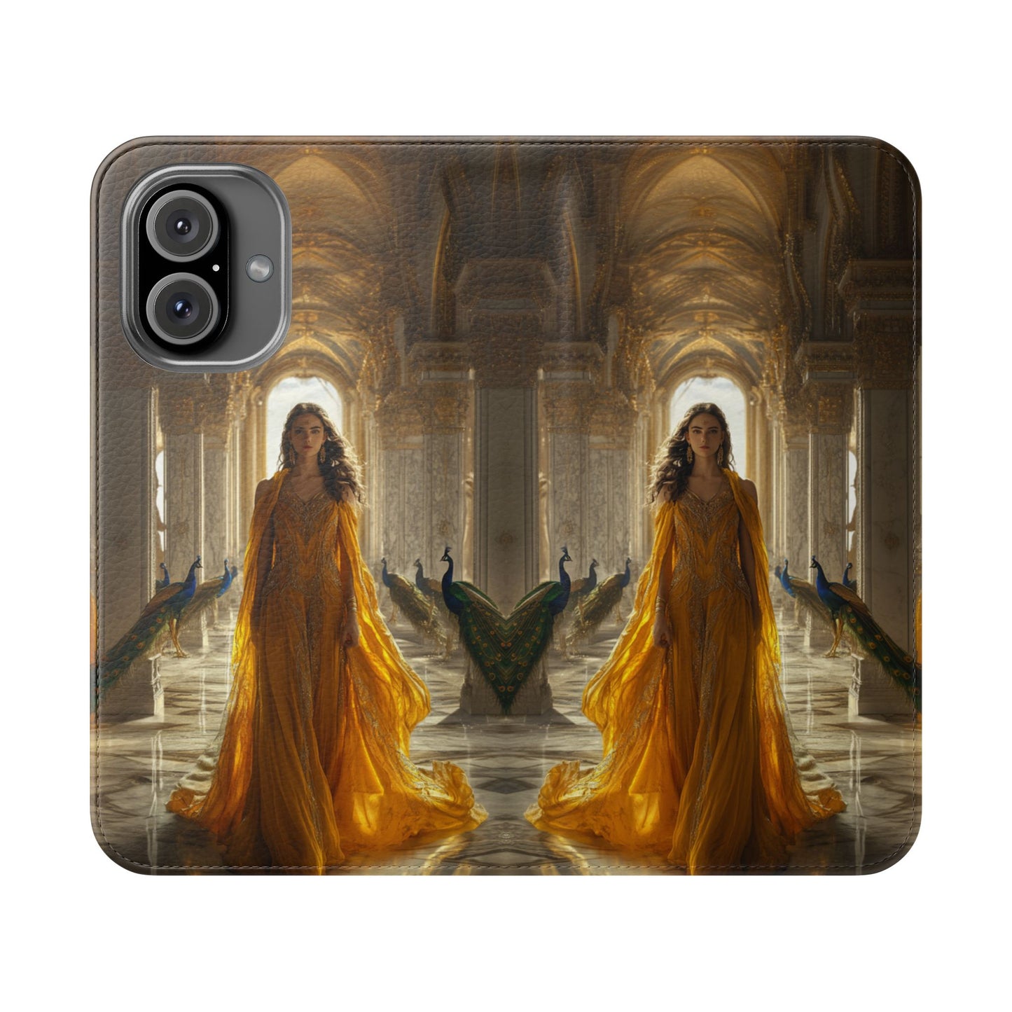 Hera Golden Palace Peacock Goddess - Wallet Flip Case