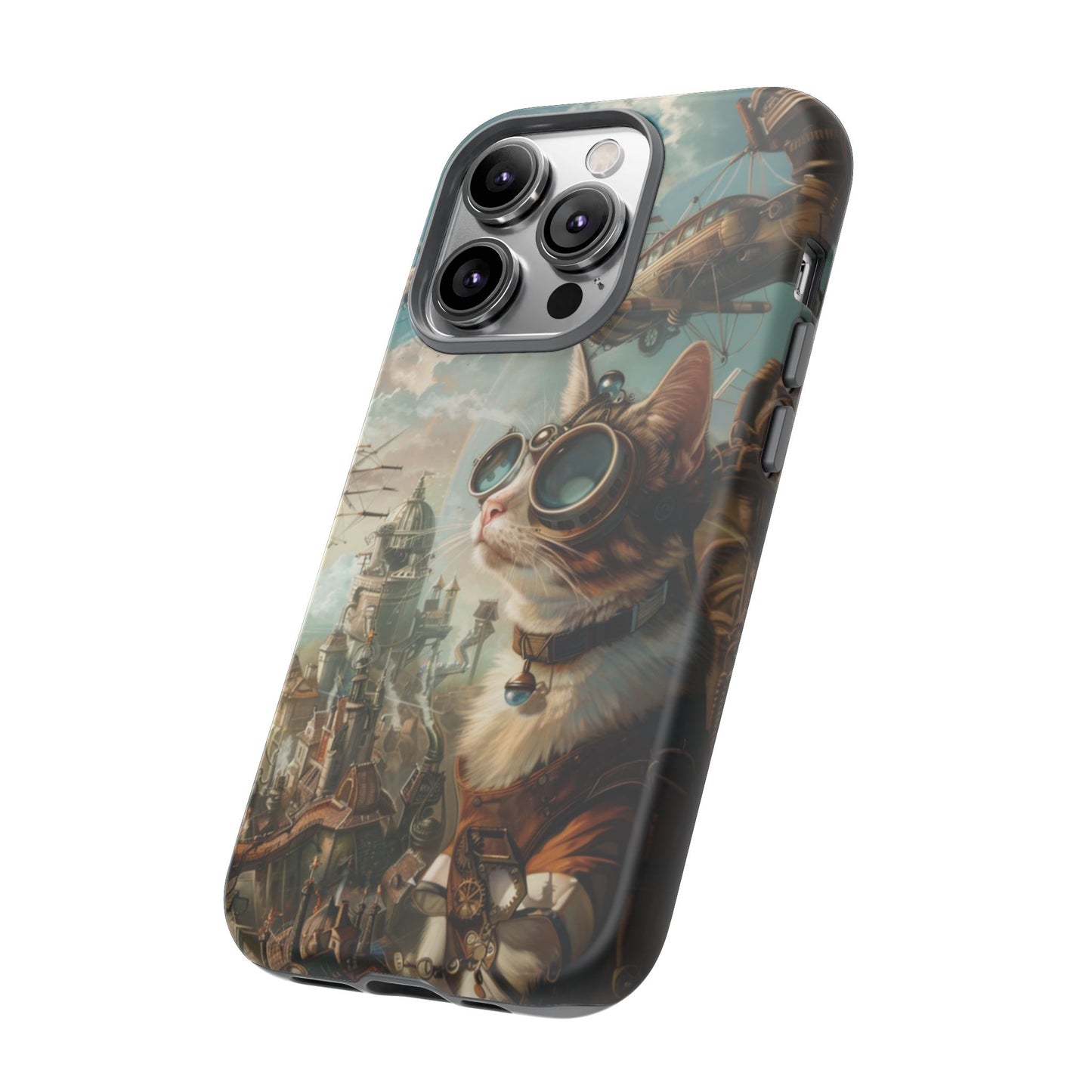 Steampunk Cat Adventurer - iPhone, Google Pixel, Samsung Galaxy