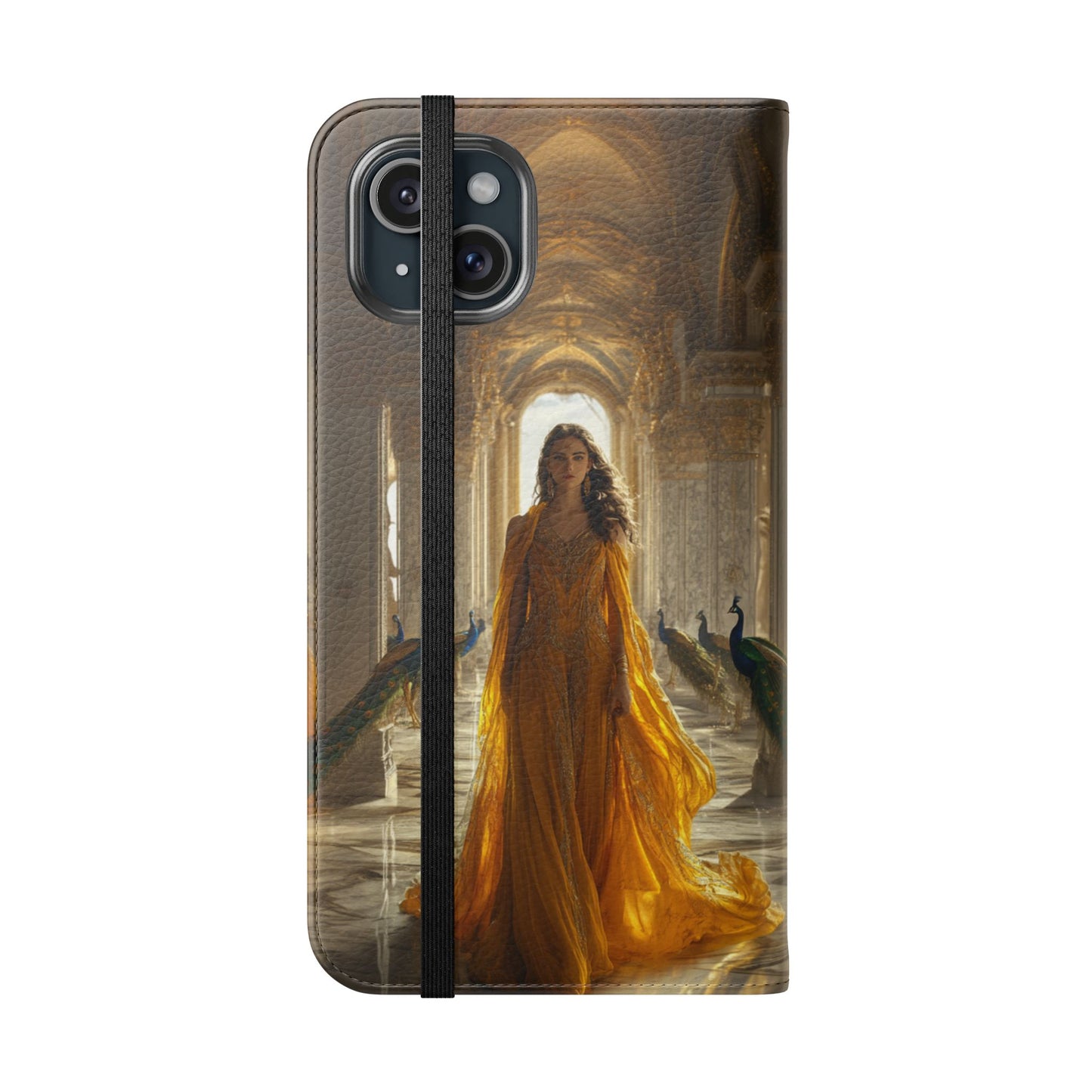 Hera Golden Palace Peacock Goddess - Wallet Flip Case