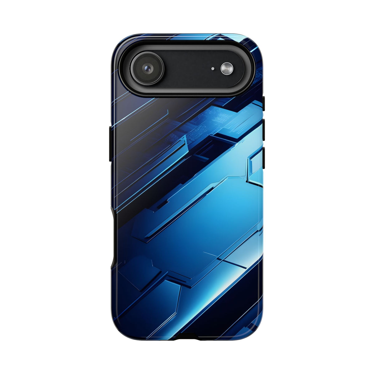 Blue Tech Matrix - Tough iPhone Case