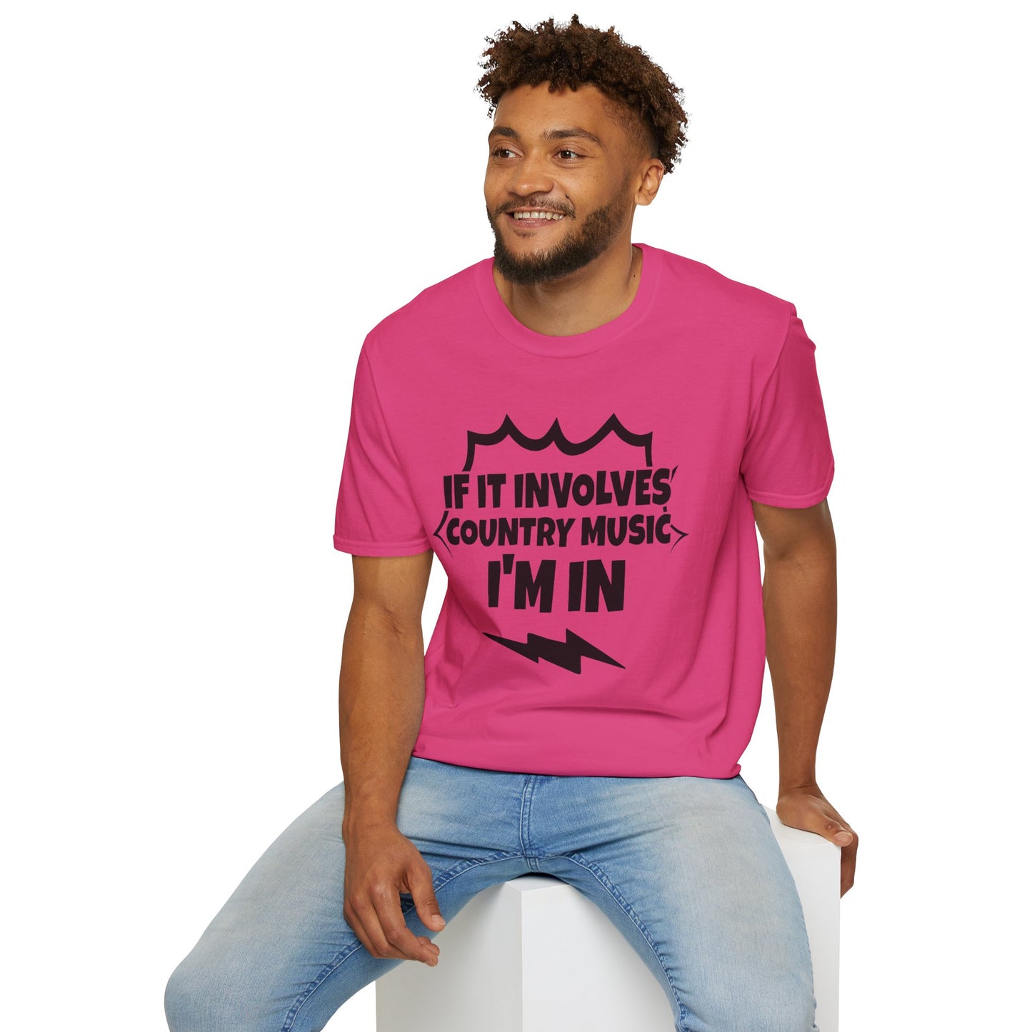 "If It Involves Country Music I'm In" Unisex Soft-Style T-Shirt