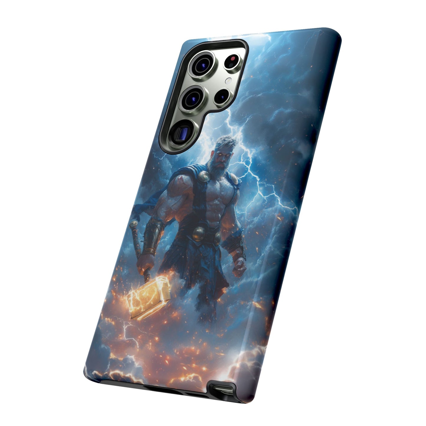 Thunderous Might: Thor Wielding Mjölnir Phone Case - iPhone, Google Pixel, Samsung