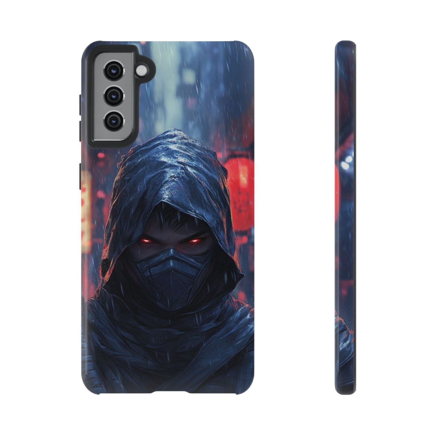 Cyberpunk Ninja Red Eyes Rain - Tough Samsung Galaxy Case