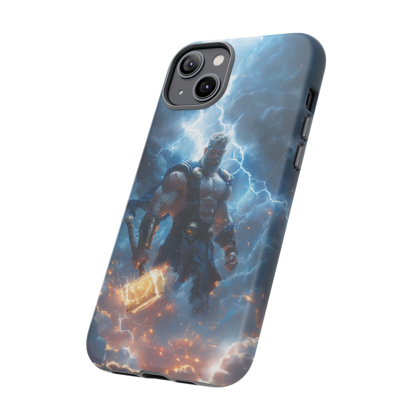 Thunderous Might: Thor Wielding Mjölnir Phone Case - iPhone, Google Pixel, Samsung