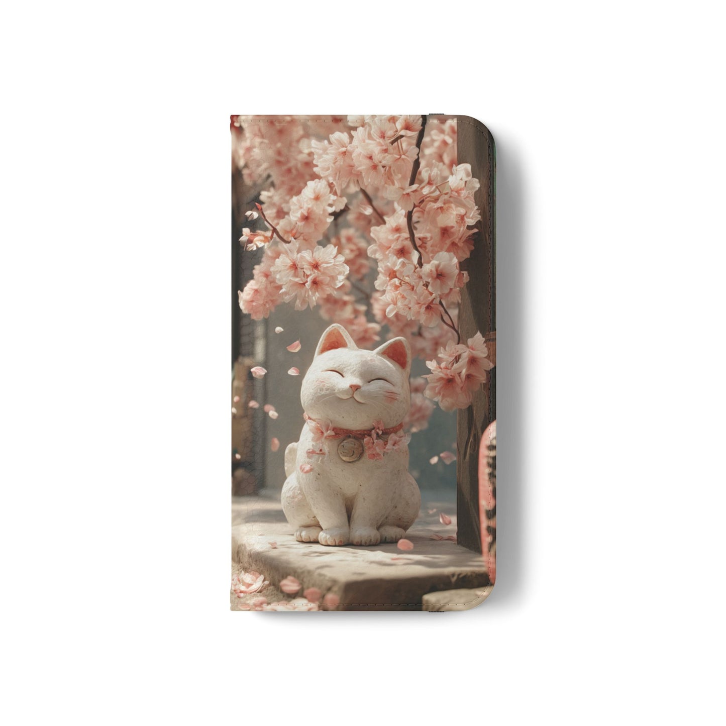 Sakura Lucky Cat - Wallet Flip Case