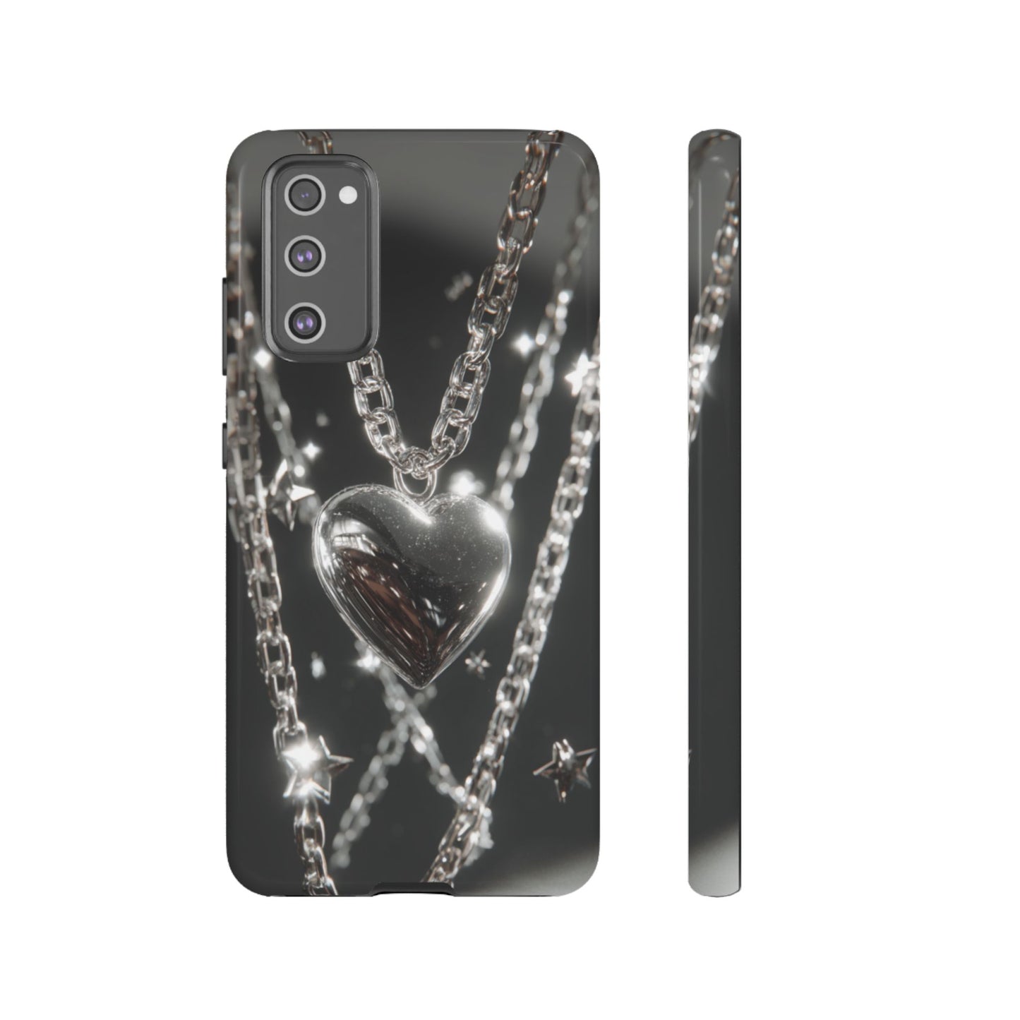 Silver Heart Chains - Tough Samsung Galaxy Case