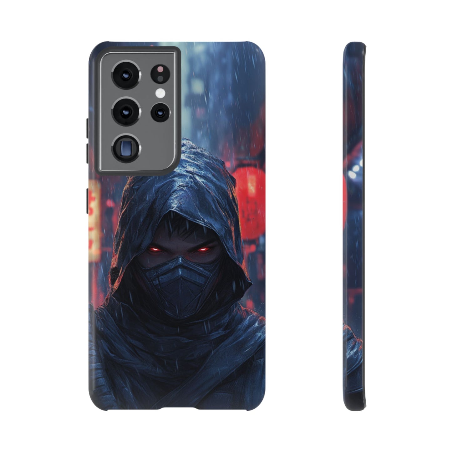 Cyberpunk Ninja Red Eyes Rain - Tough Samsung Galaxy Case