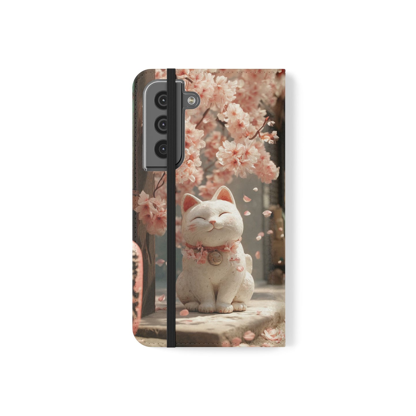 Sakura Lucky Cat - Wallet Flip Case