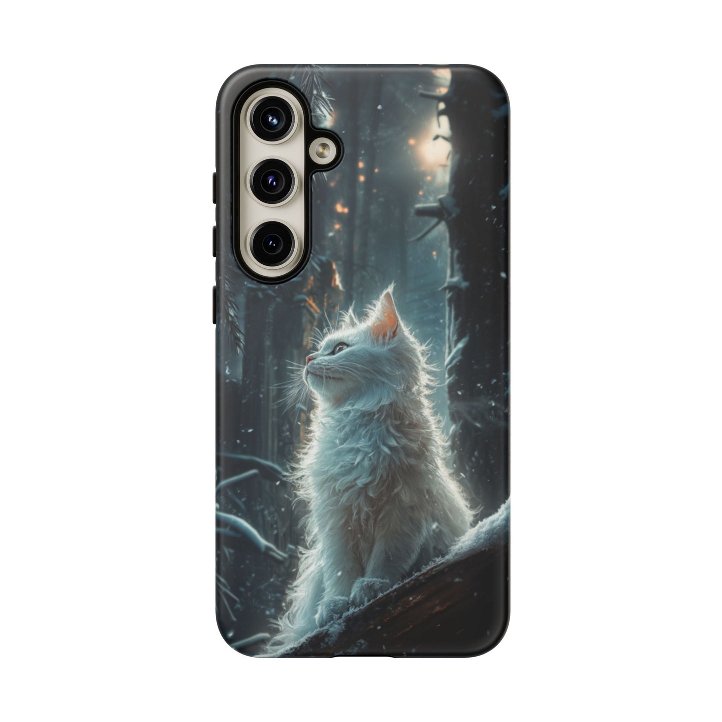 Winter Enchantment White Cat Phone Case - iPhone, Google Pixel, Samsung Galaxy