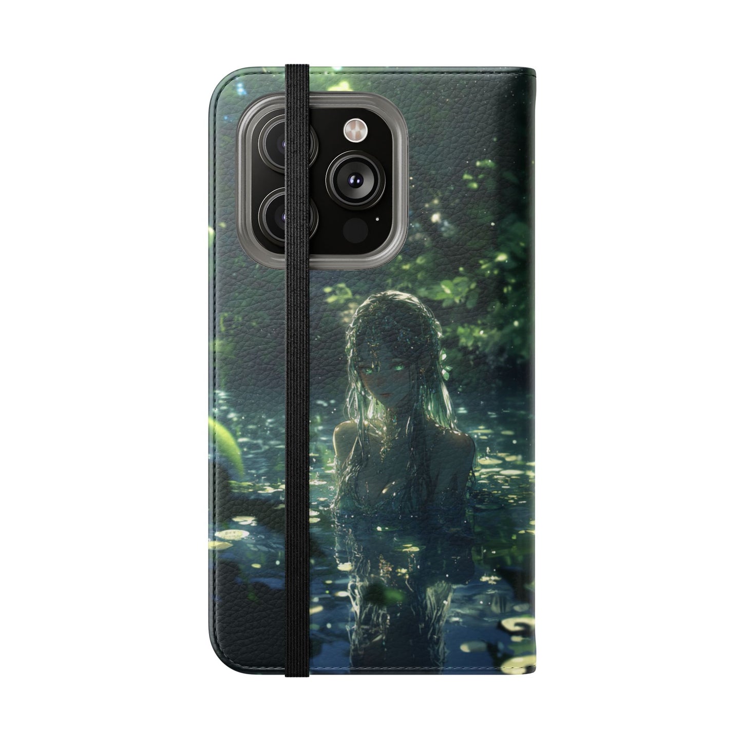 Forest Water Nymph Green Eyes Pond - Wallet Flip Case