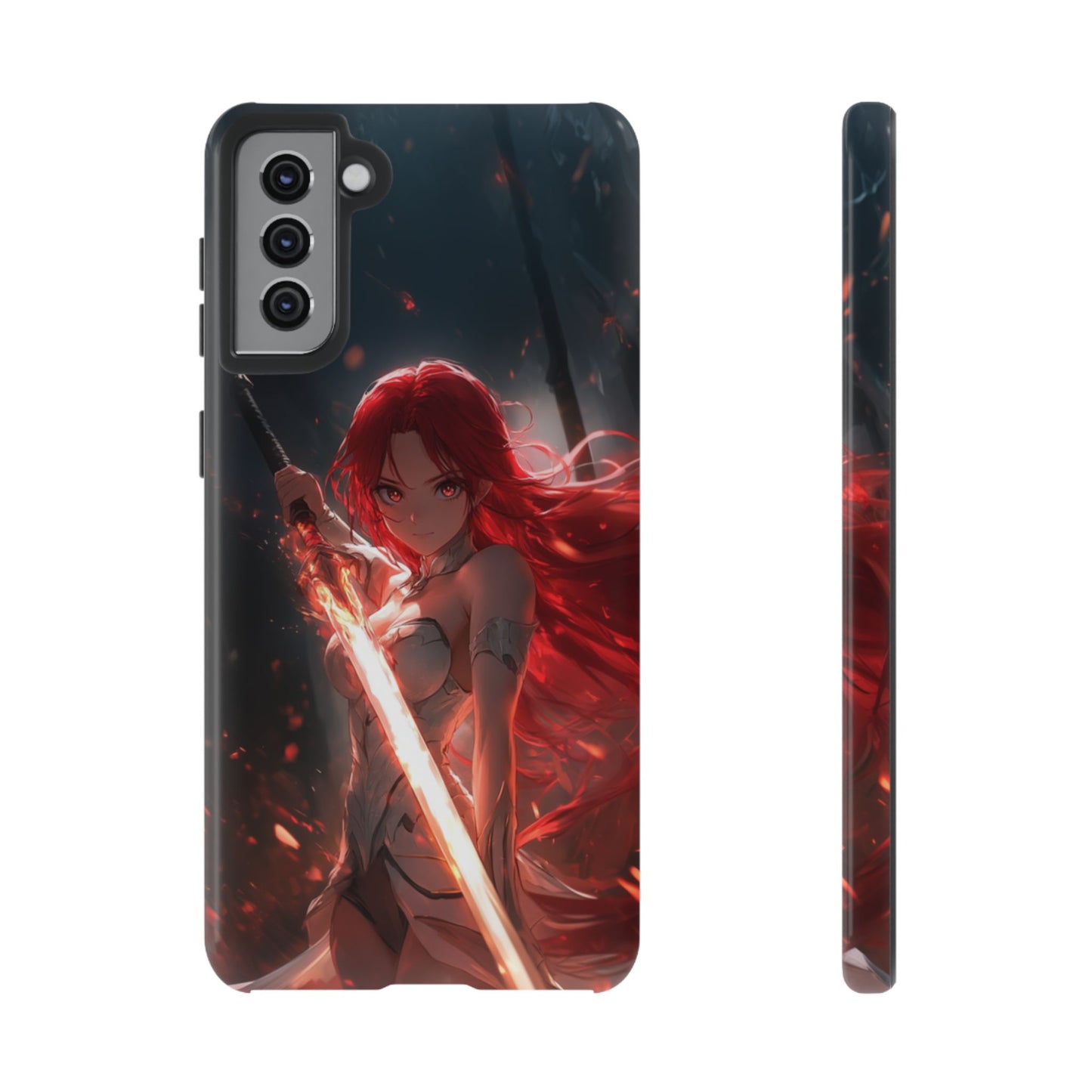 Crimson Ember Warrior – Tough Samsung Galaxy Case