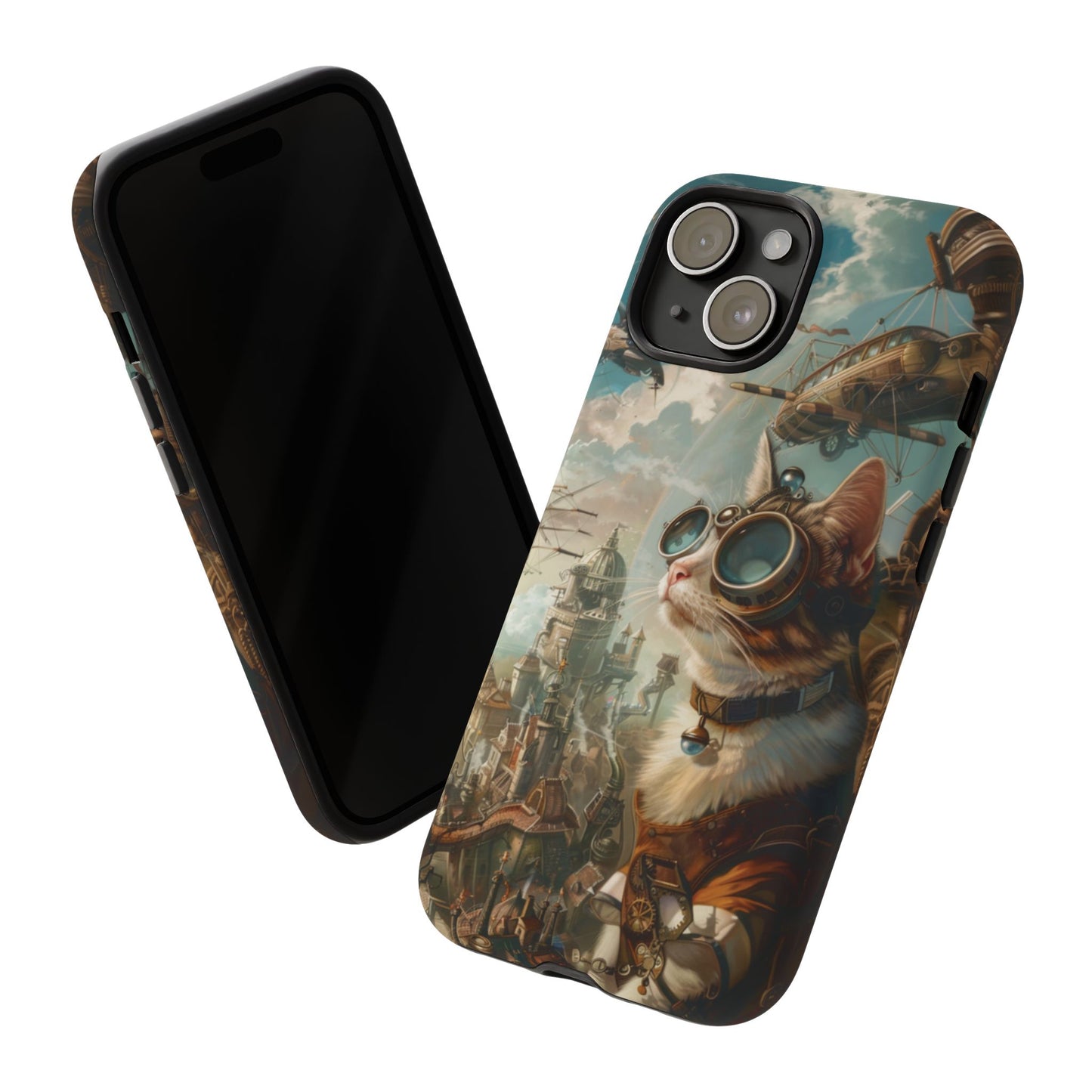 Steampunk Cat Adventurer - iPhone, Google Pixel, Samsung Galaxy