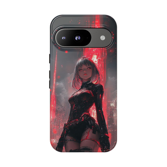 Crimson Cyber Sentinel – Tough Google Pixel Case