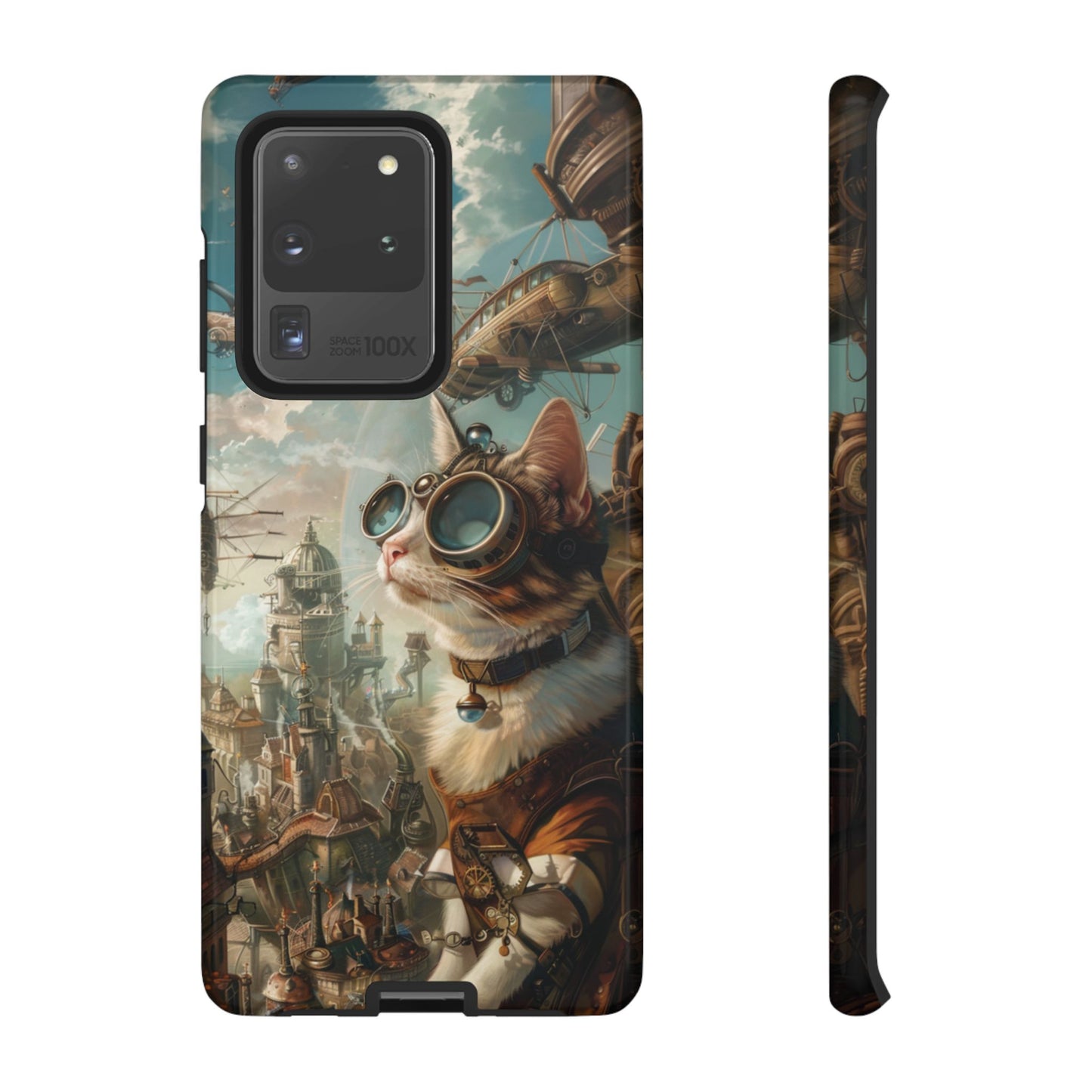 Steampunk Cat Adventurer - iPhone, Google Pixel, Samsung Galaxy