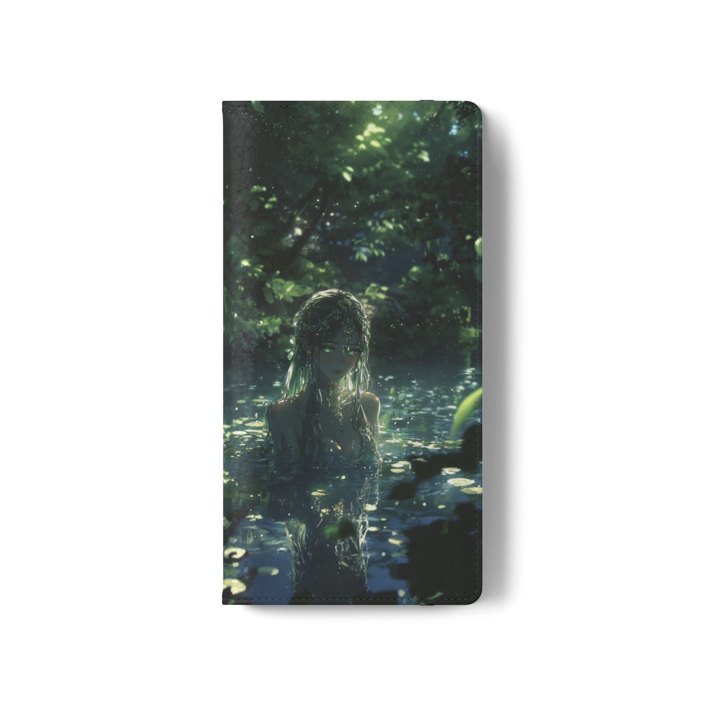 Forest Water Nymph Green Eyes Pond - Wallet Flip Case