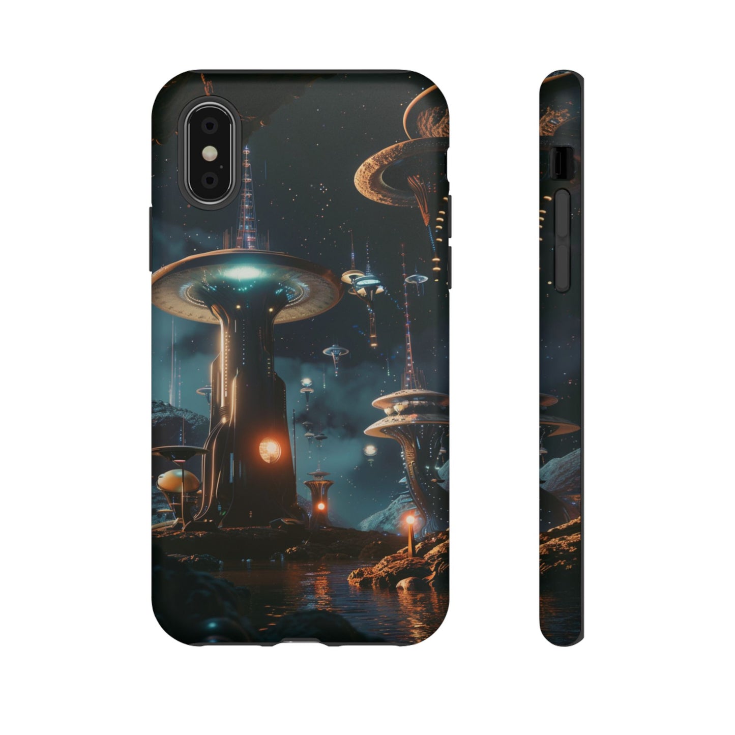 Futuristic Alien City - iPhone, Google Pixel, Samsung Galaxy