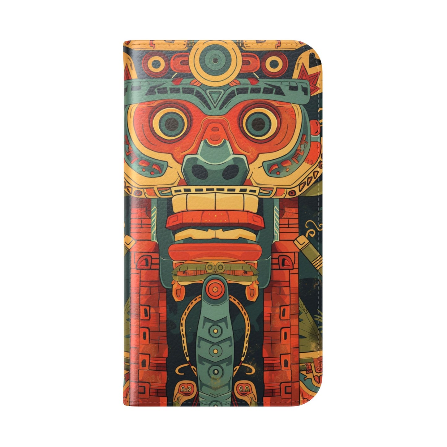 Aztec Totem Mask - Wallet Flip Case