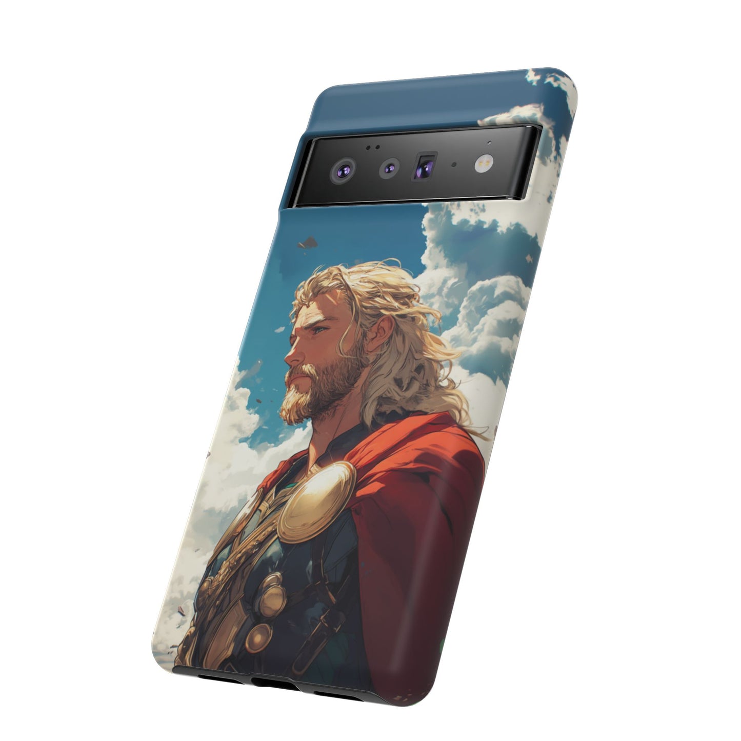 Celestial Protector: Anime-Style Thor Phone Case - iPhone, Google Pixel, Samsung