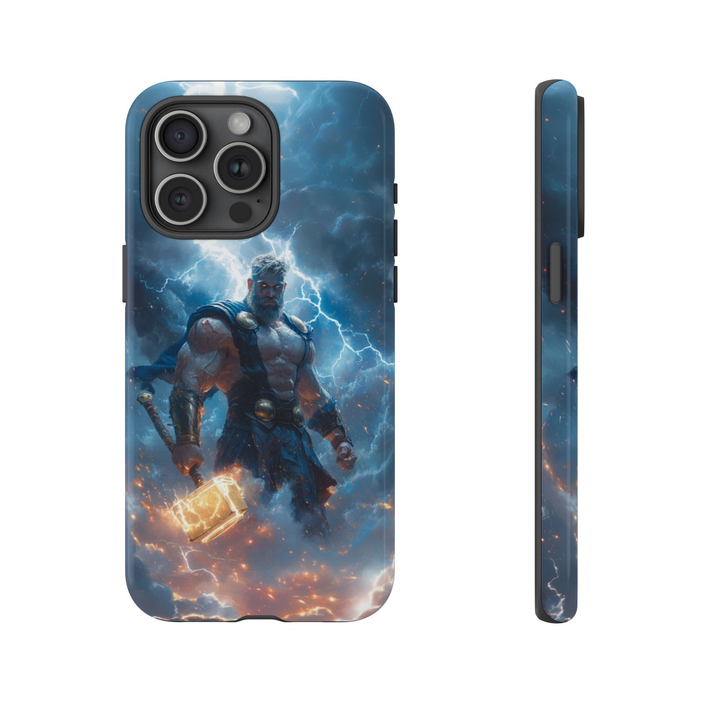 Thunderous Might: Thor Wielding Mjölnir Phone Case - iPhone, Google Pixel, Samsung