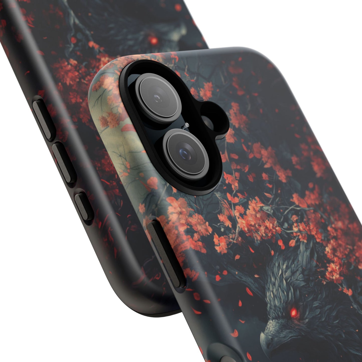 Crimson Raven Bloom – Tough iPhone Case