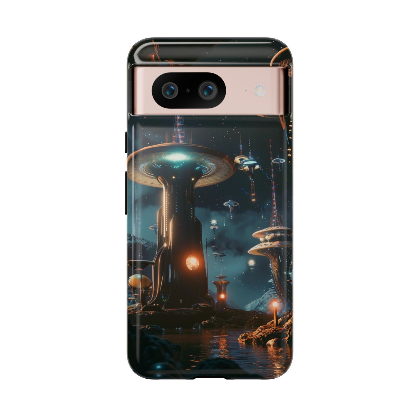 Futuristic Alien City - iPhone, Google Pixel, Samsung Galaxy