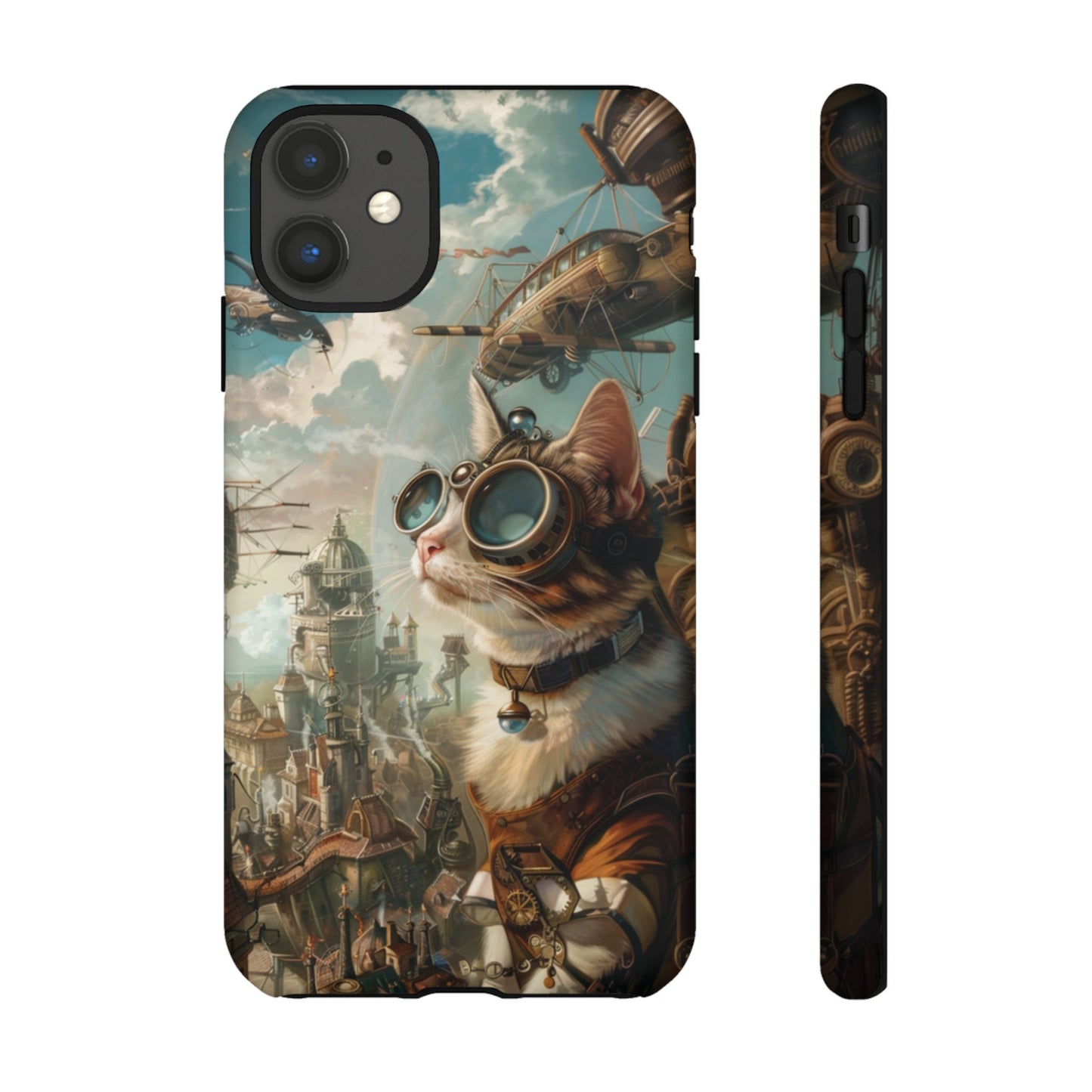 Steampunk Cat Adventurer - iPhone, Google Pixel, Samsung Galaxy