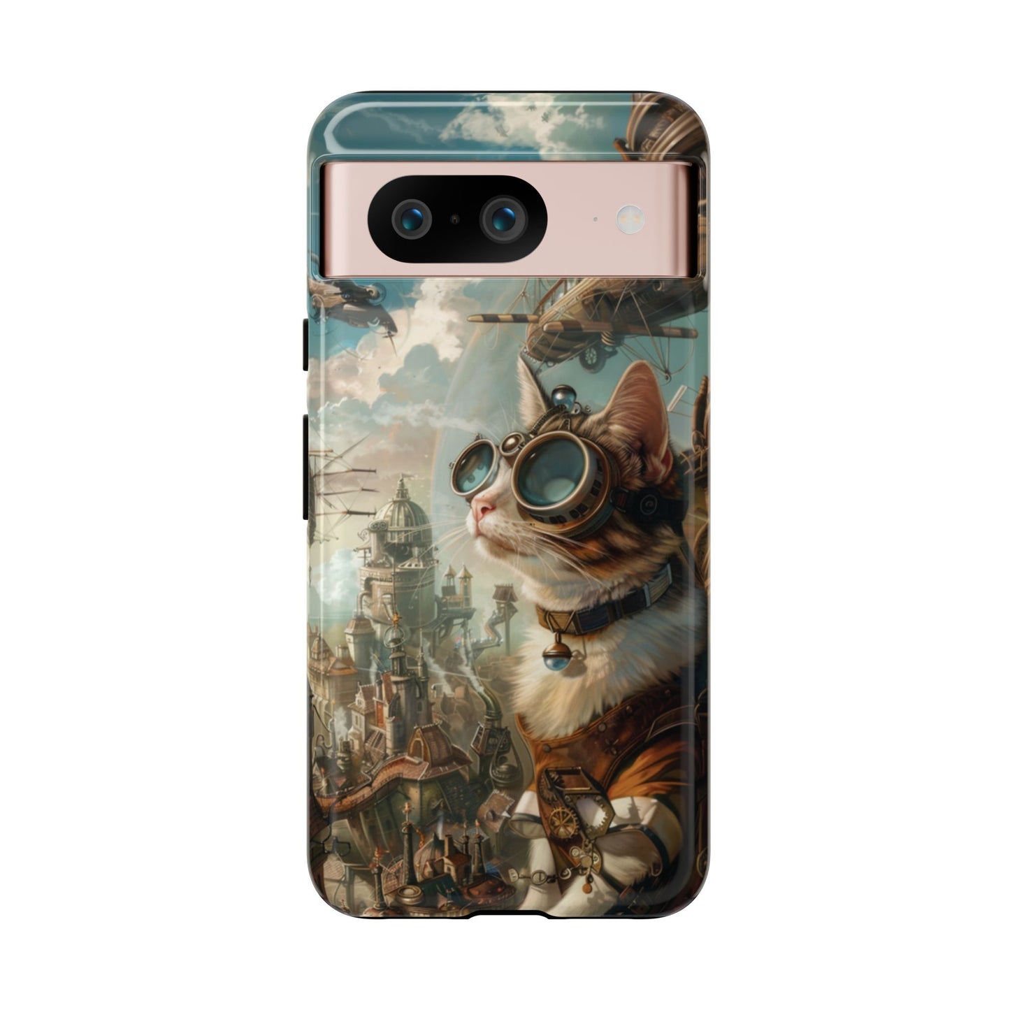 Steampunk Cat Adventurer - iPhone, Google Pixel, Samsung Galaxy