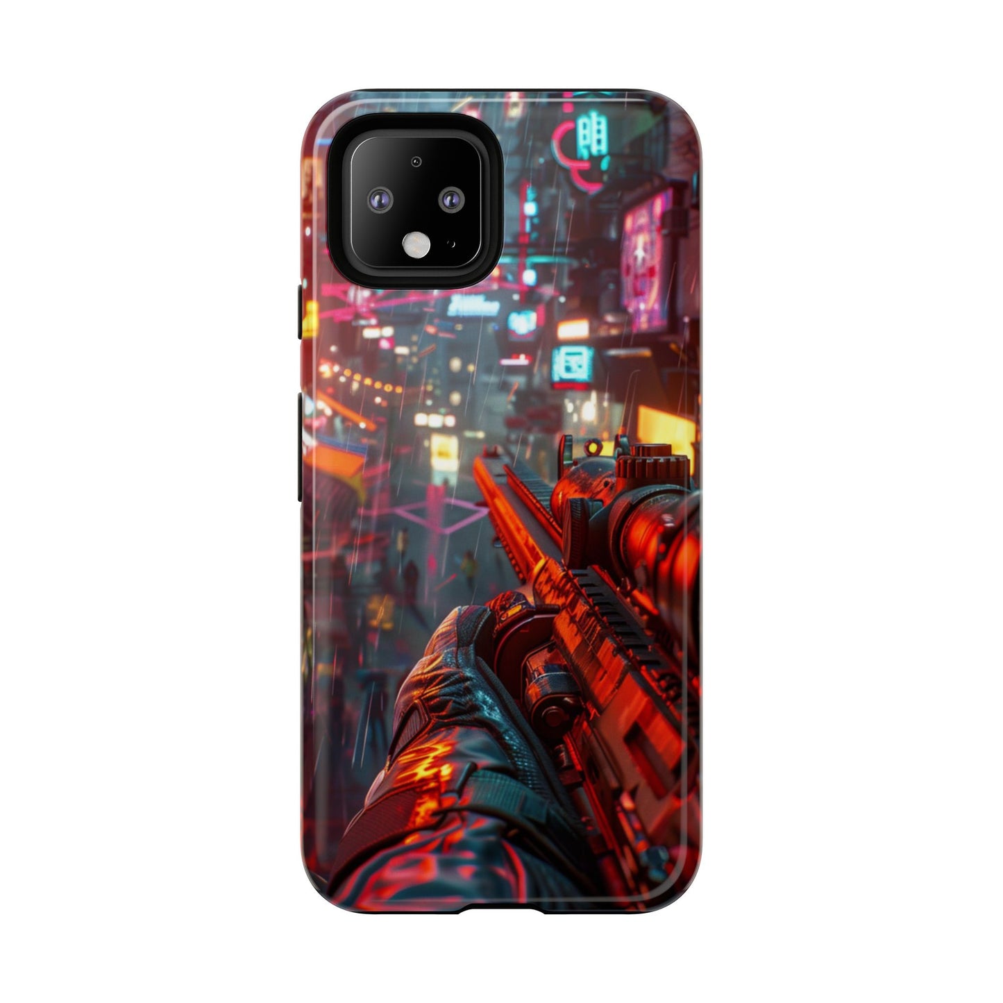 Neon Rain Sniper – Tough Google Pixel Case