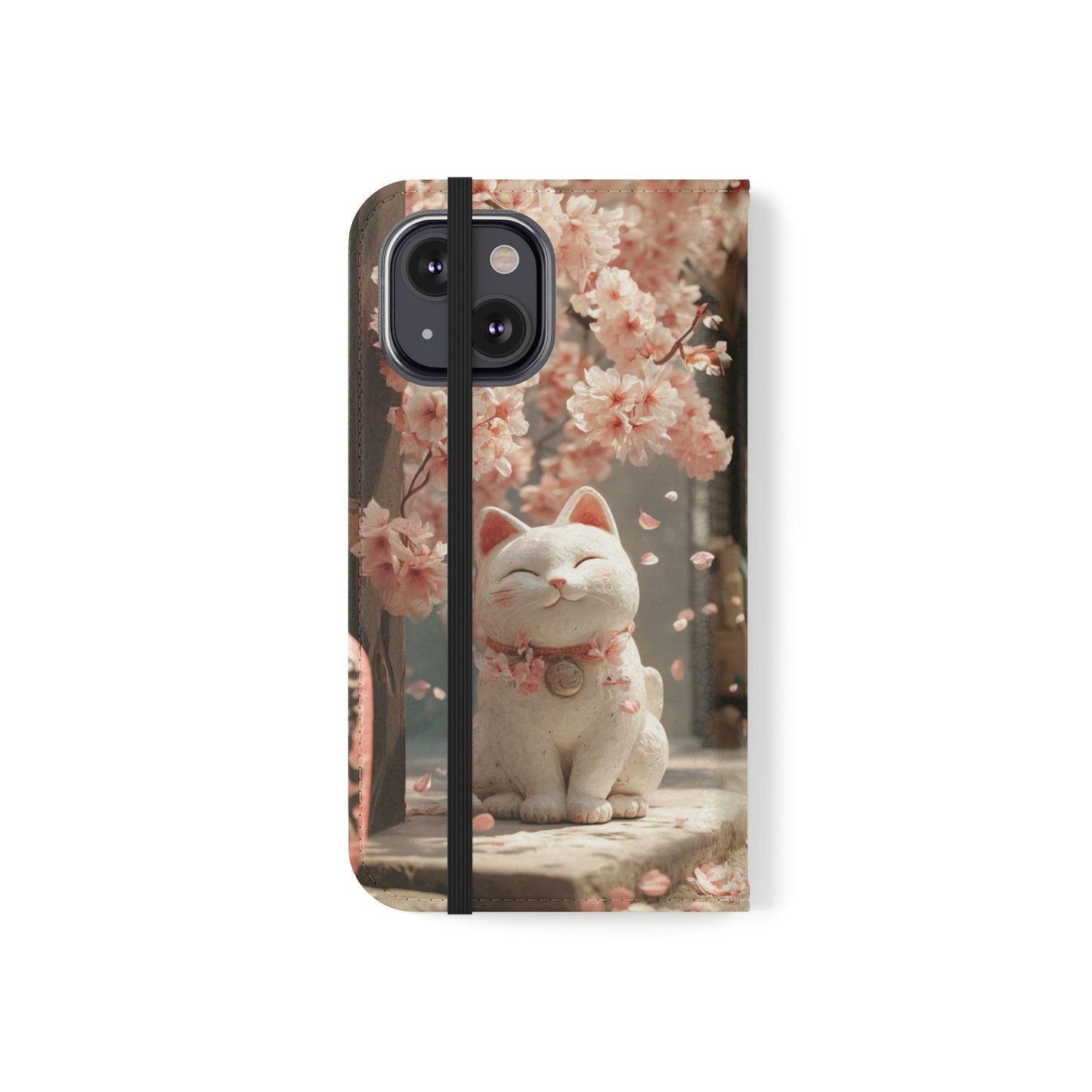 Sakura Lucky Cat - Wallet Flip Case
