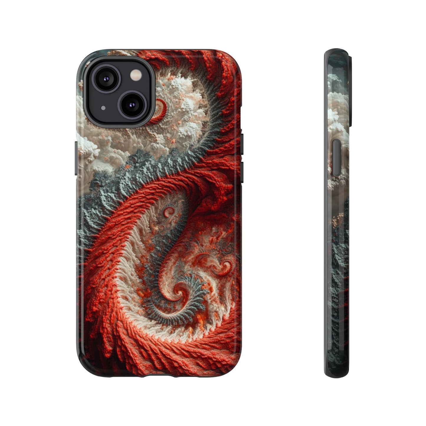 Crimson Spiral Fractal – Tough iPhone Case