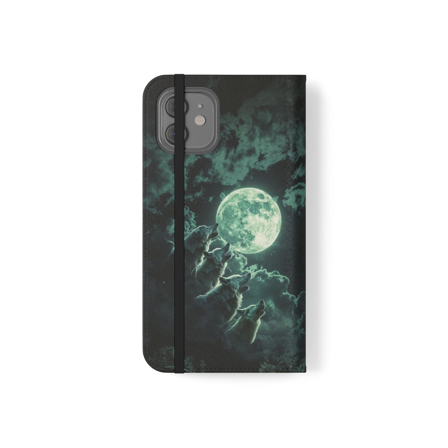 Moonlit Wolf Chorus - Wallet Flip Case