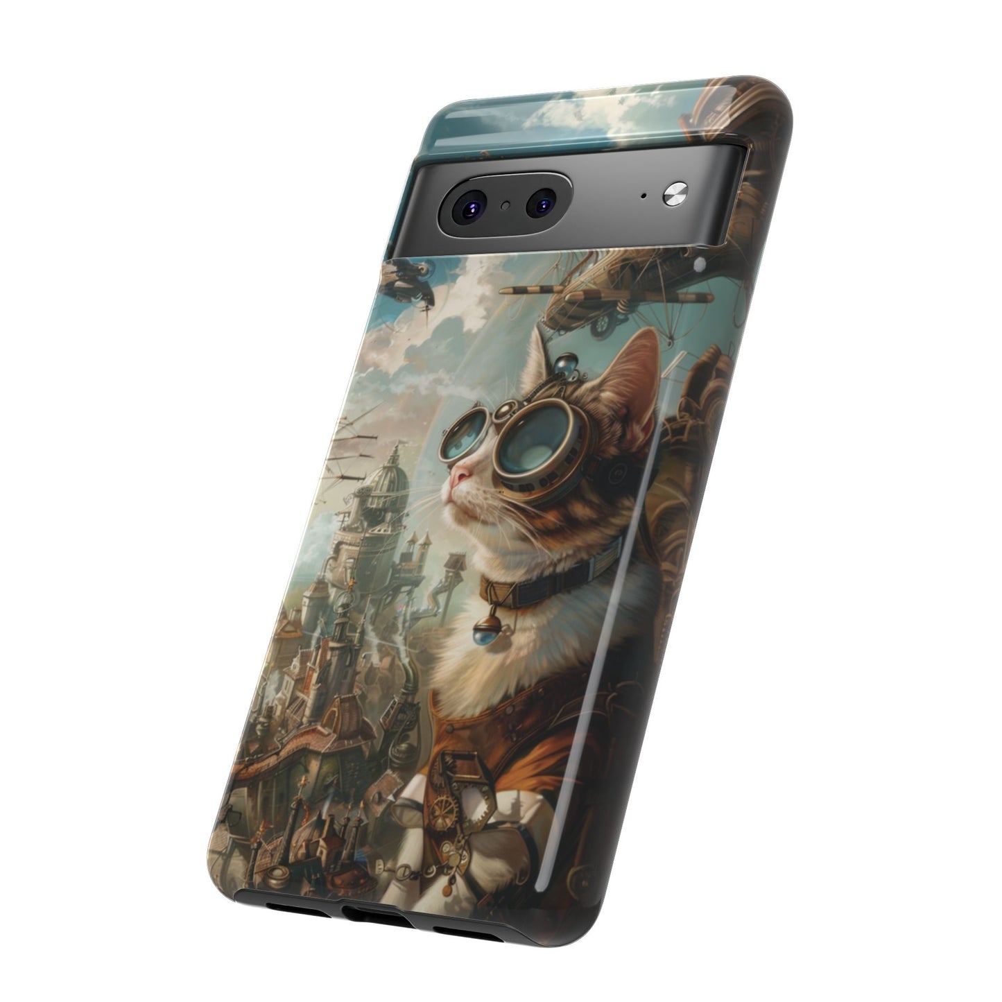 Steampunk Cat Adventurer - iPhone, Google Pixel, Samsung Galaxy