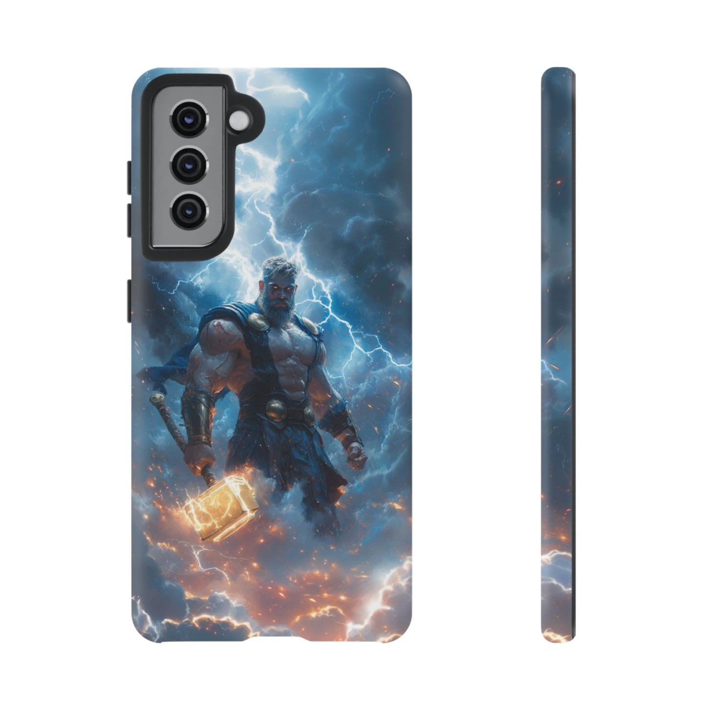 Thunderous Might: Thor Wielding Mjölnir Phone Case - iPhone, Google Pixel, Samsung