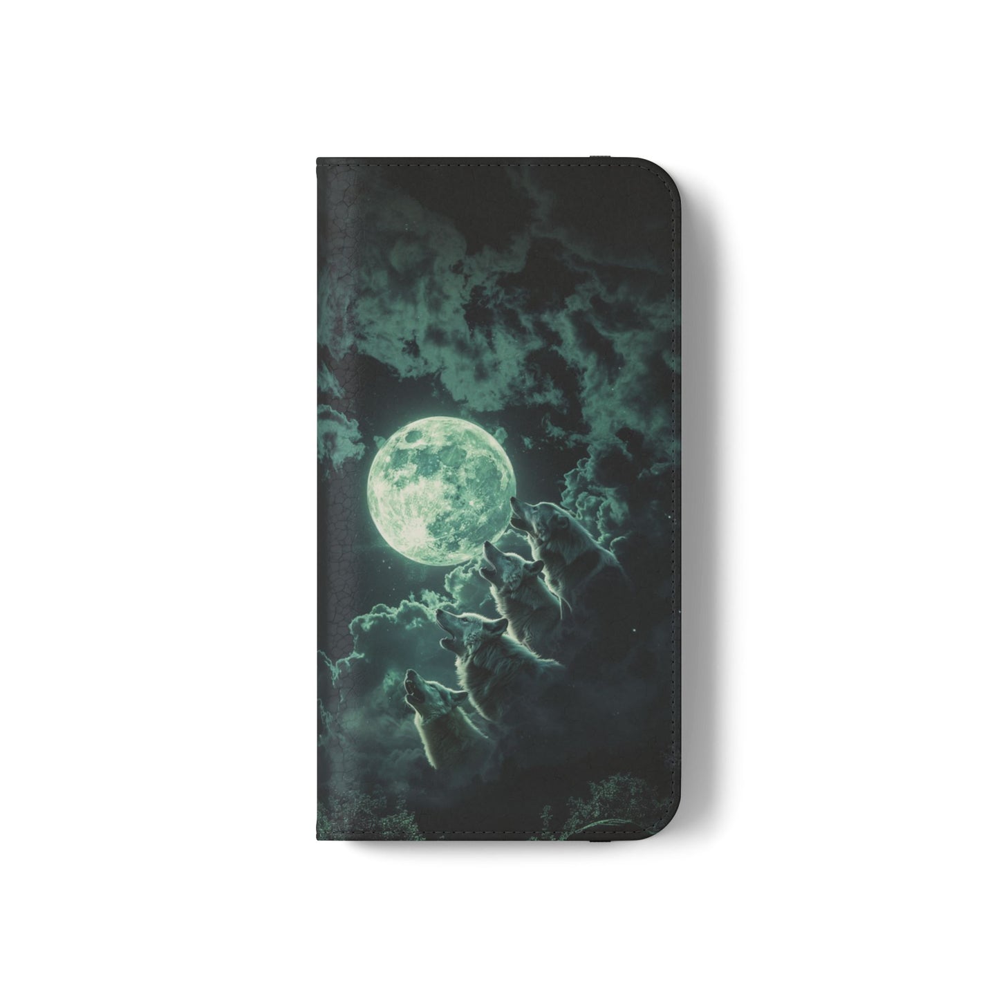 Moonlit Wolf Chorus - Wallet Flip Case