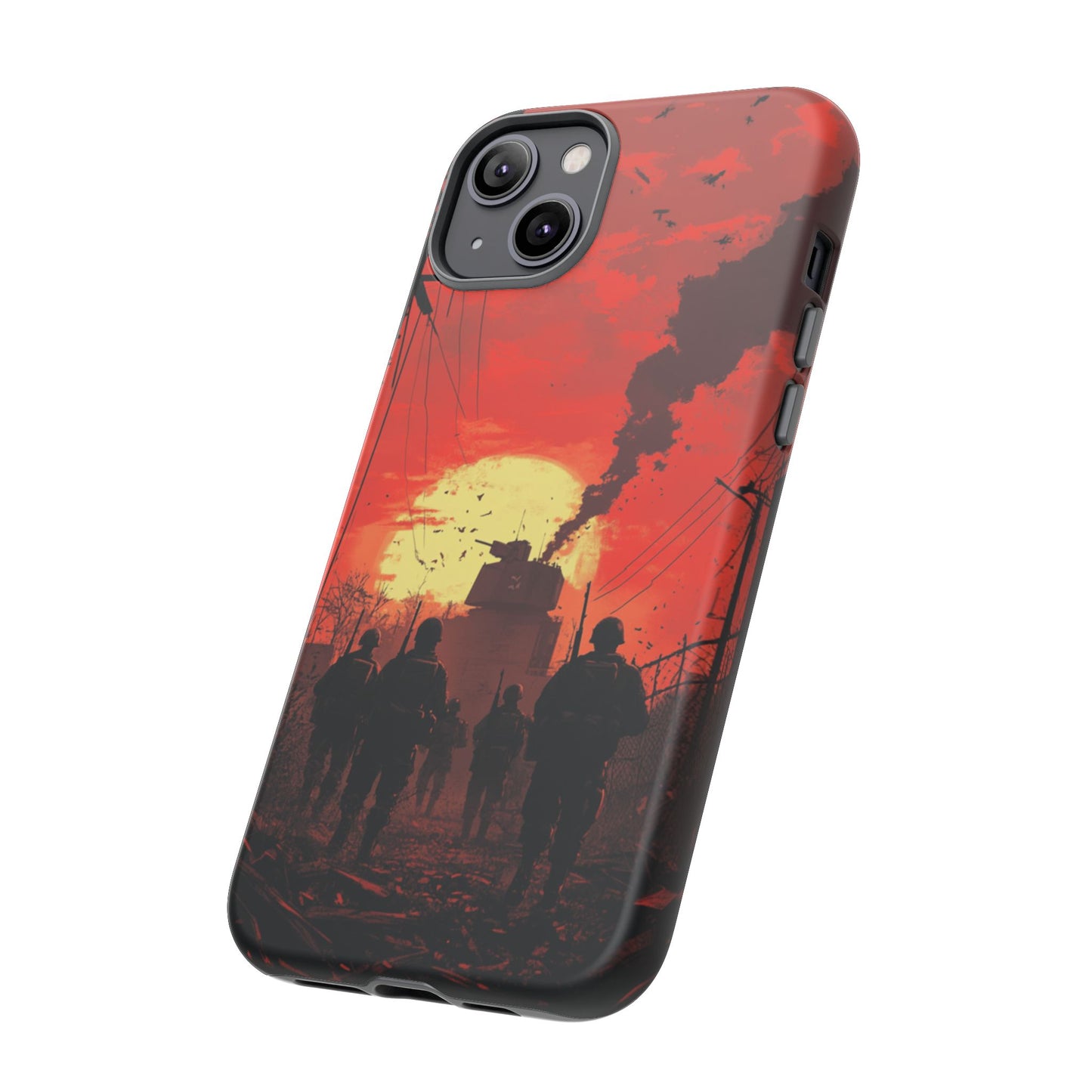 Dystopian Sunset Soldier Phone Case - iPhone, Google Pixel, Samsung Galaxy