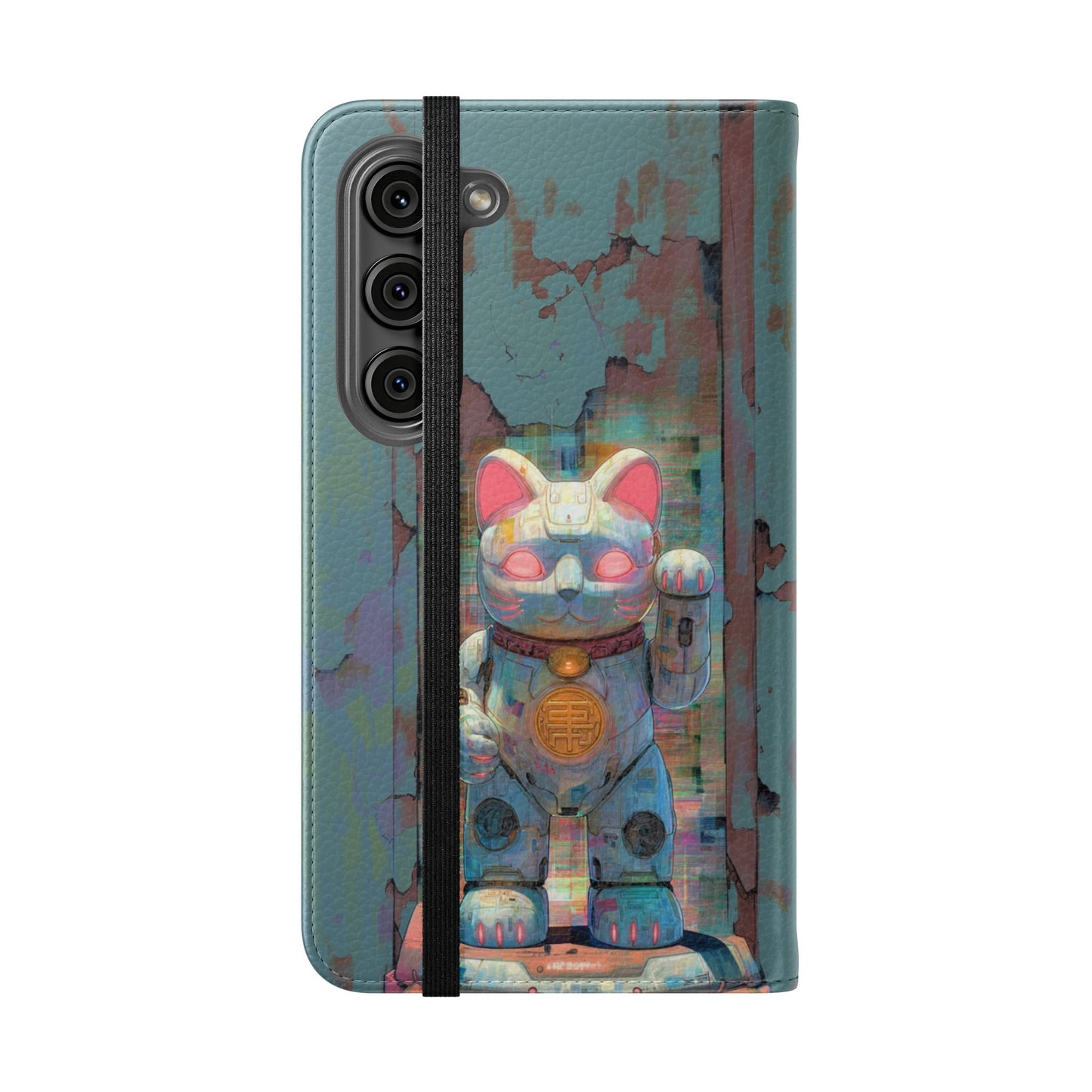 Cyber Lucky Cat - Wallet Flip Case